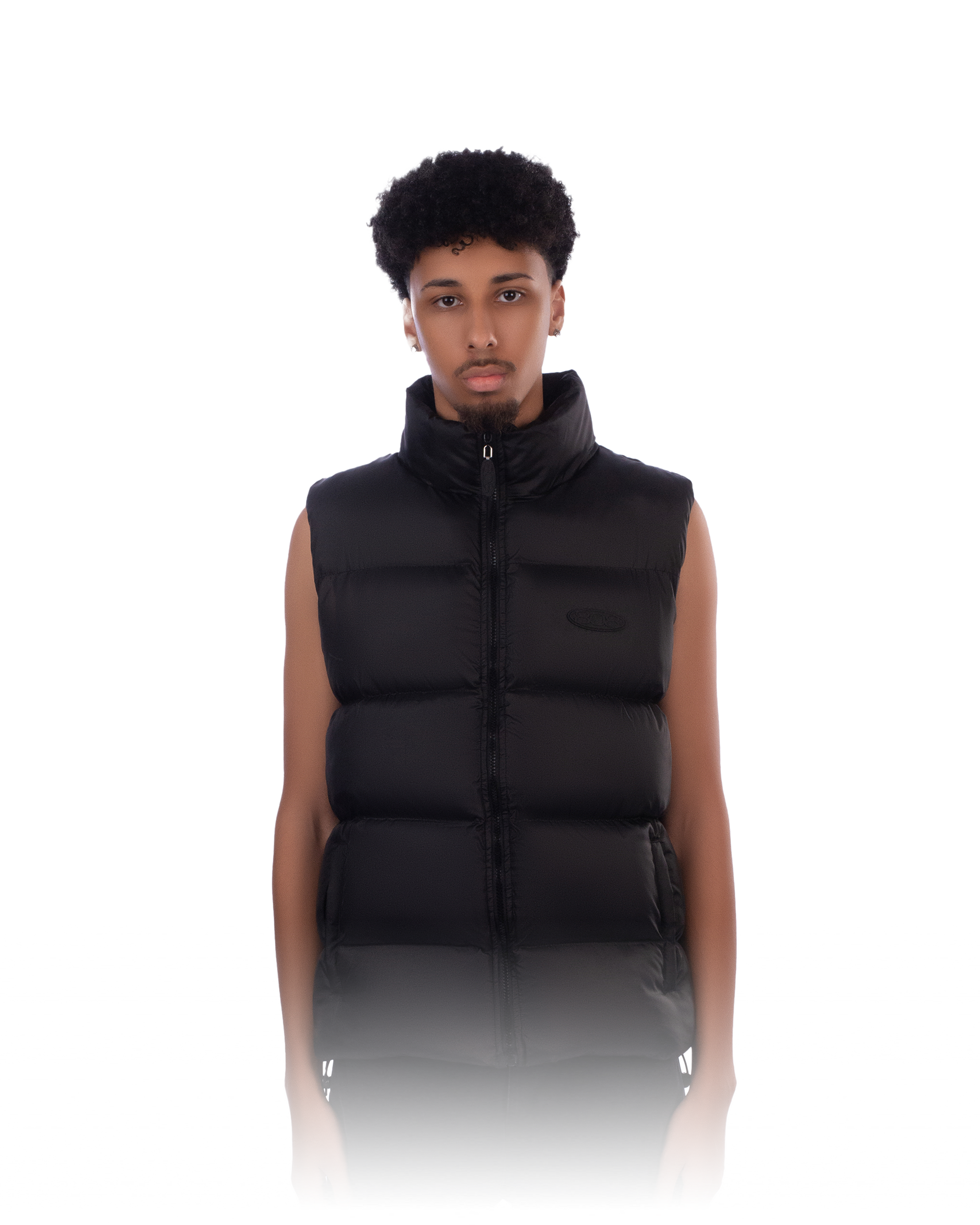 Black padded vest sales