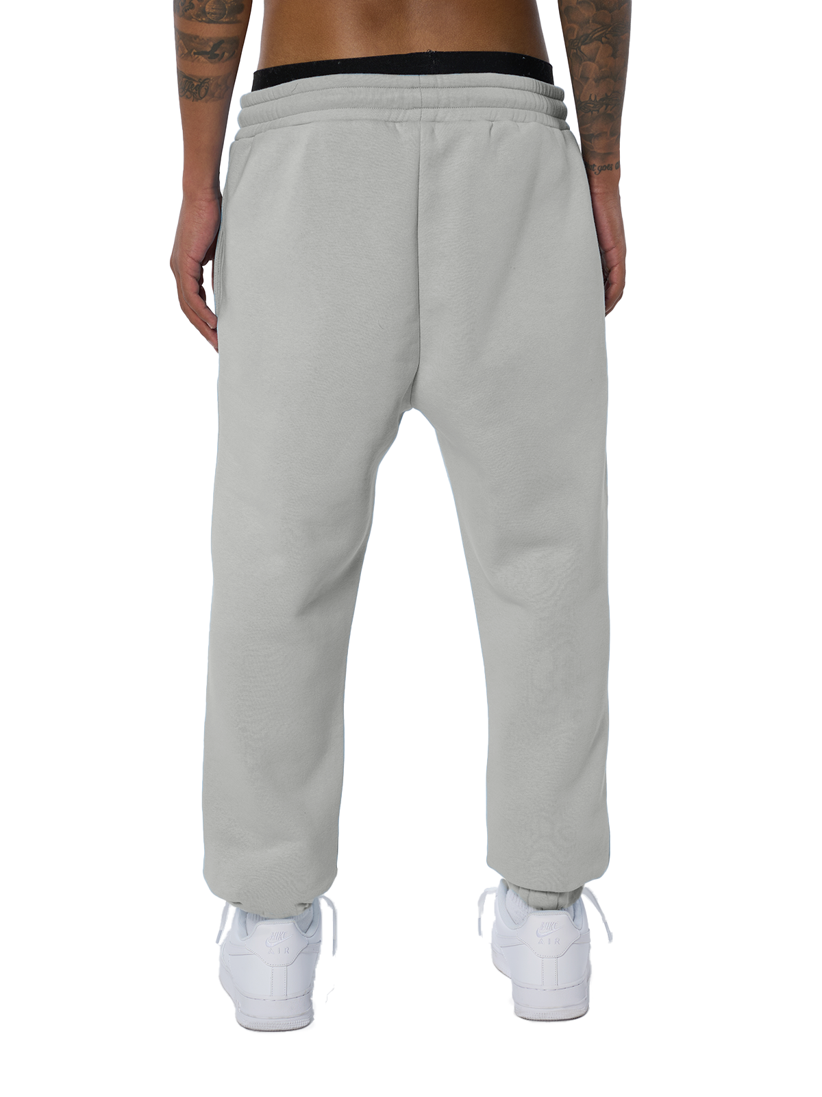 Graue Pants Jogger Jogginghose Weißes Logo