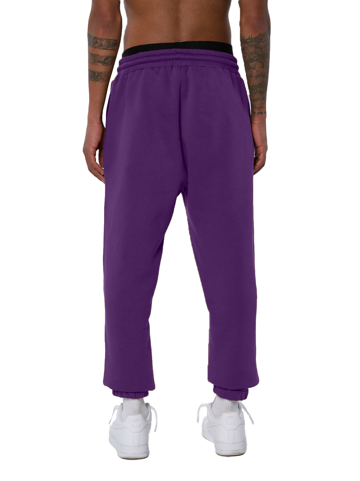 Lila Pants Jogger Weißes Logo