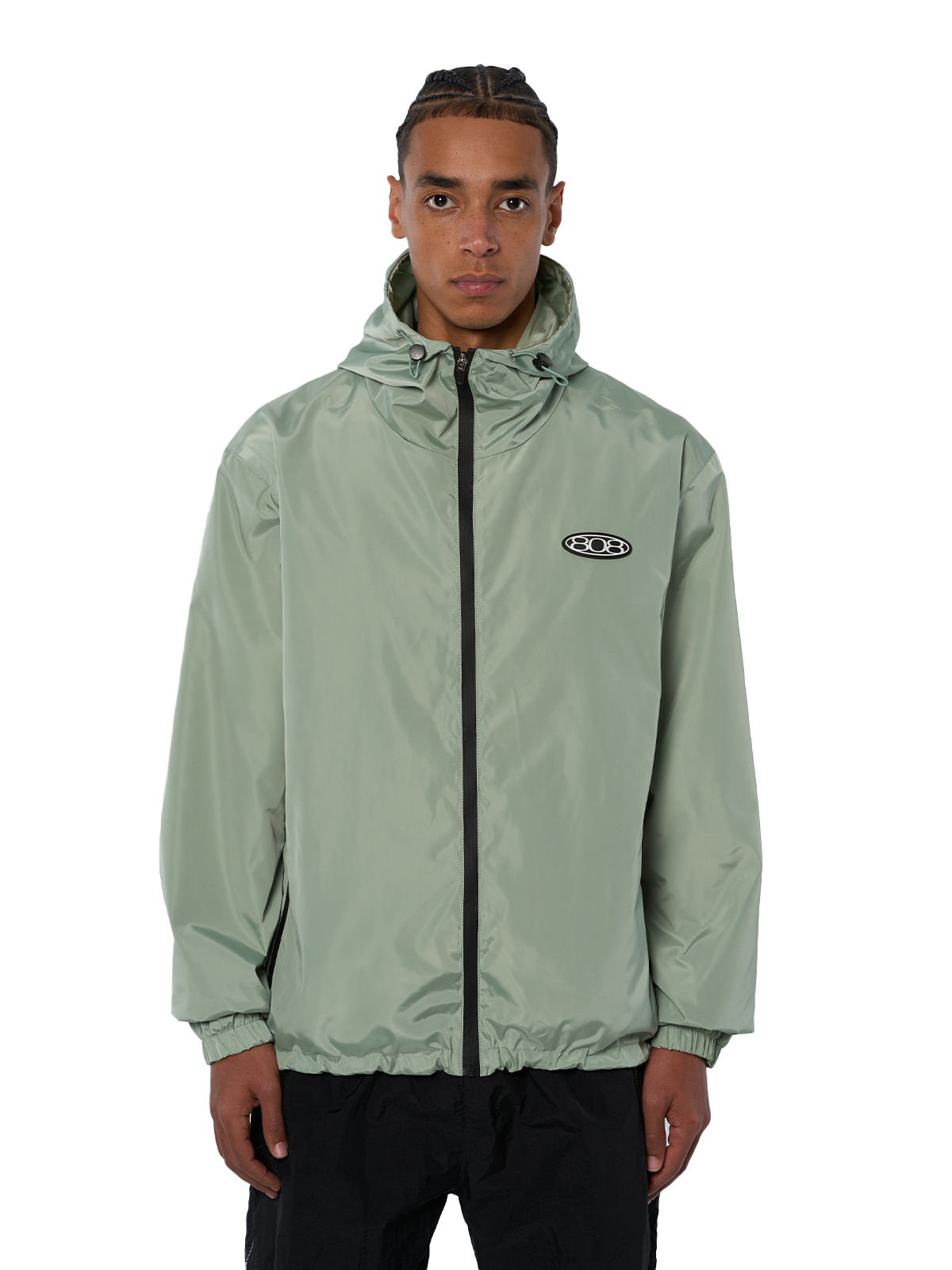Khaki Patch Print Men's Casual Fashion Windbreaker Coat