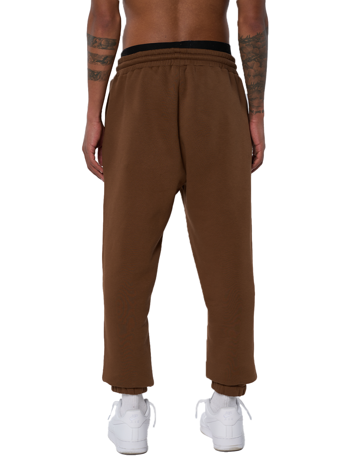Braune Pants Jogger Weißes Logo