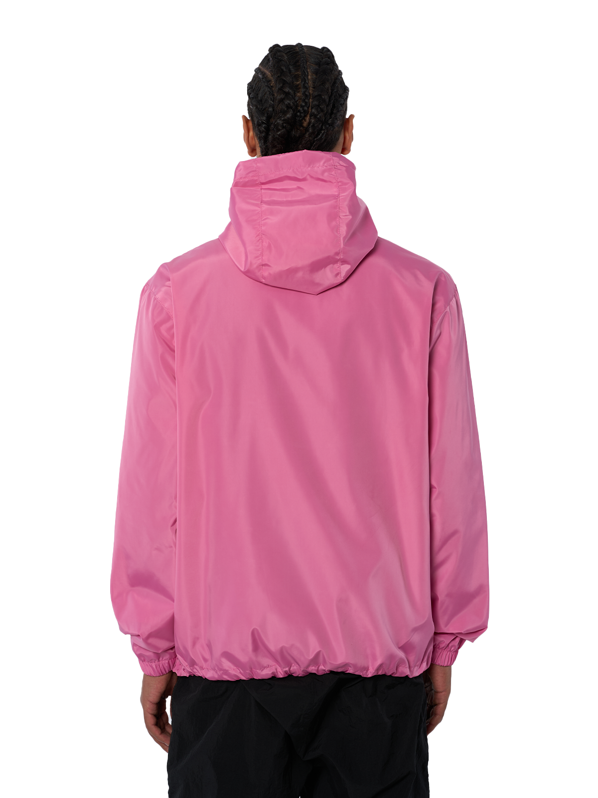 Pinker Windbreaker Regenjacke Wasserfest Weißes Logo