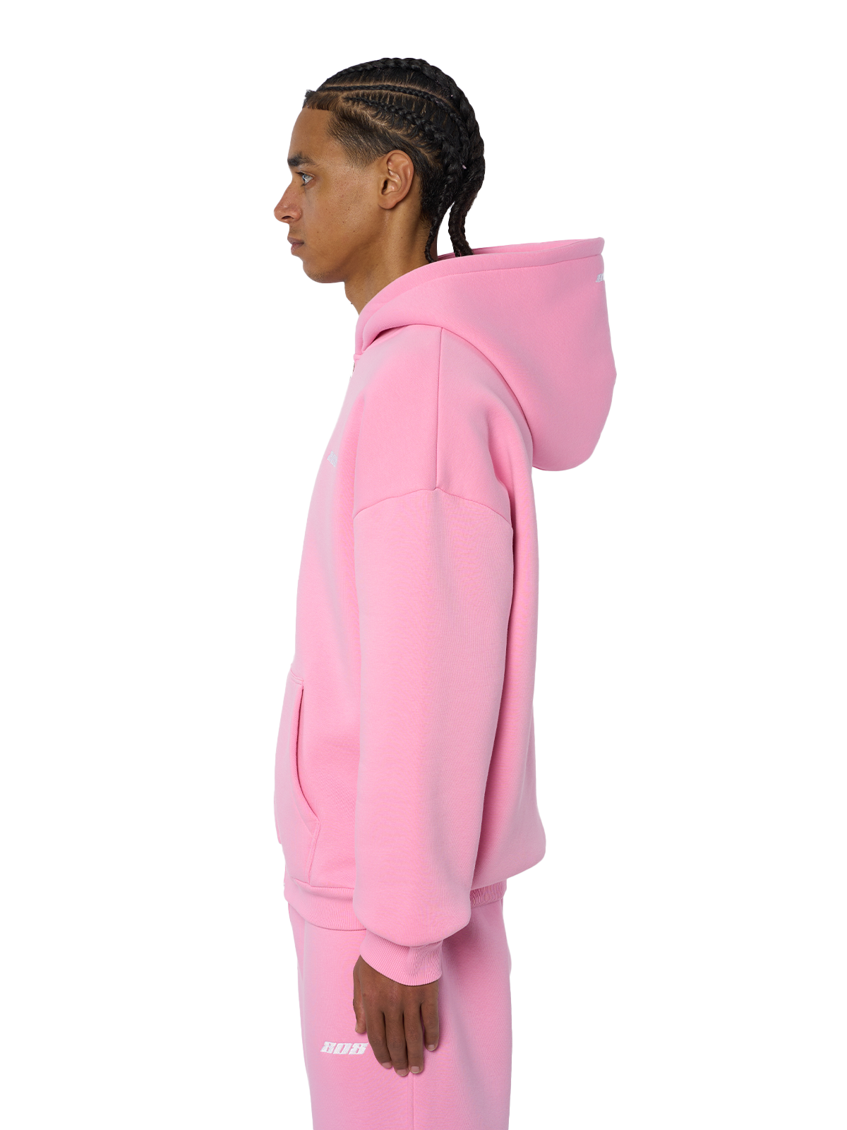 Pink Zipper Jacke Reißverschluss Weißes Logo