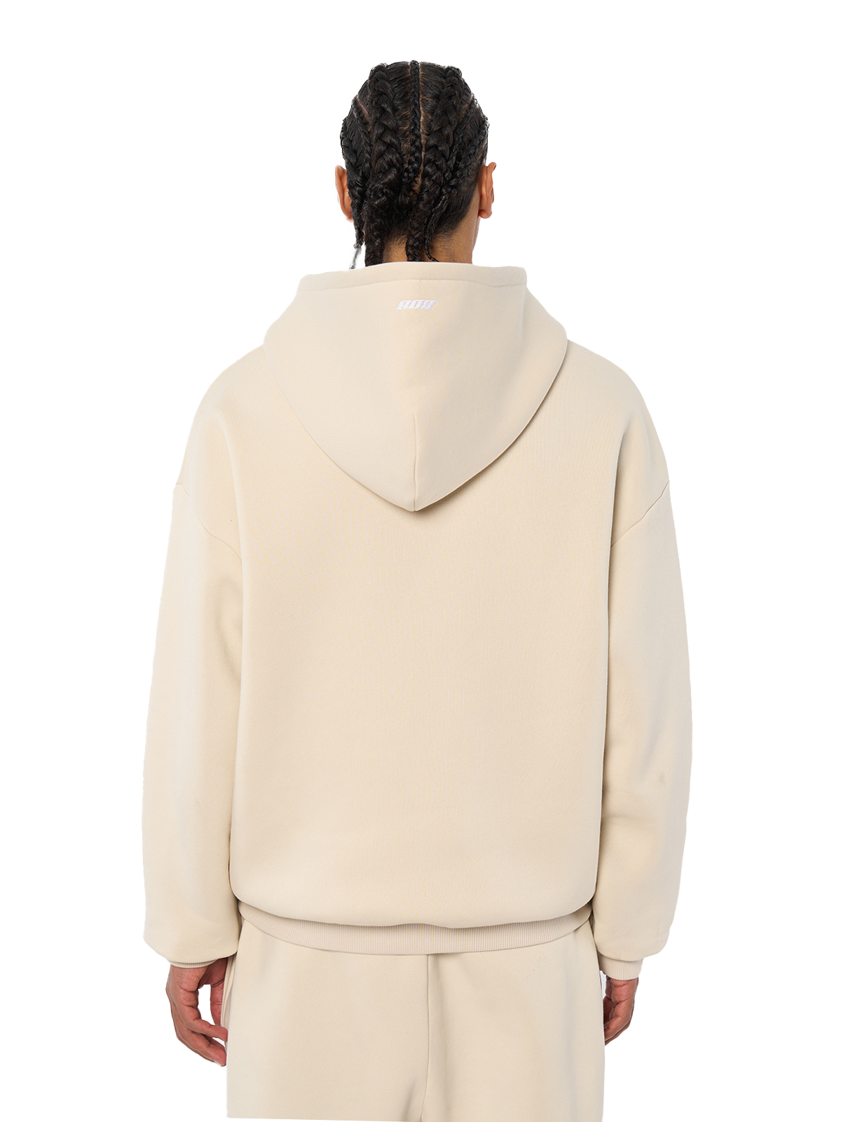 Beige Zipper Reißverschluss Jacke Weißes Logo