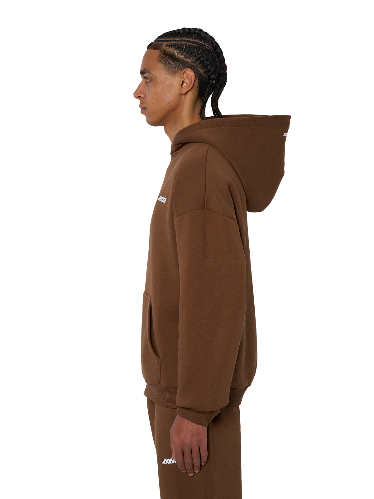 Braune Zipper Reißverschluss Jacke Weißes Logo