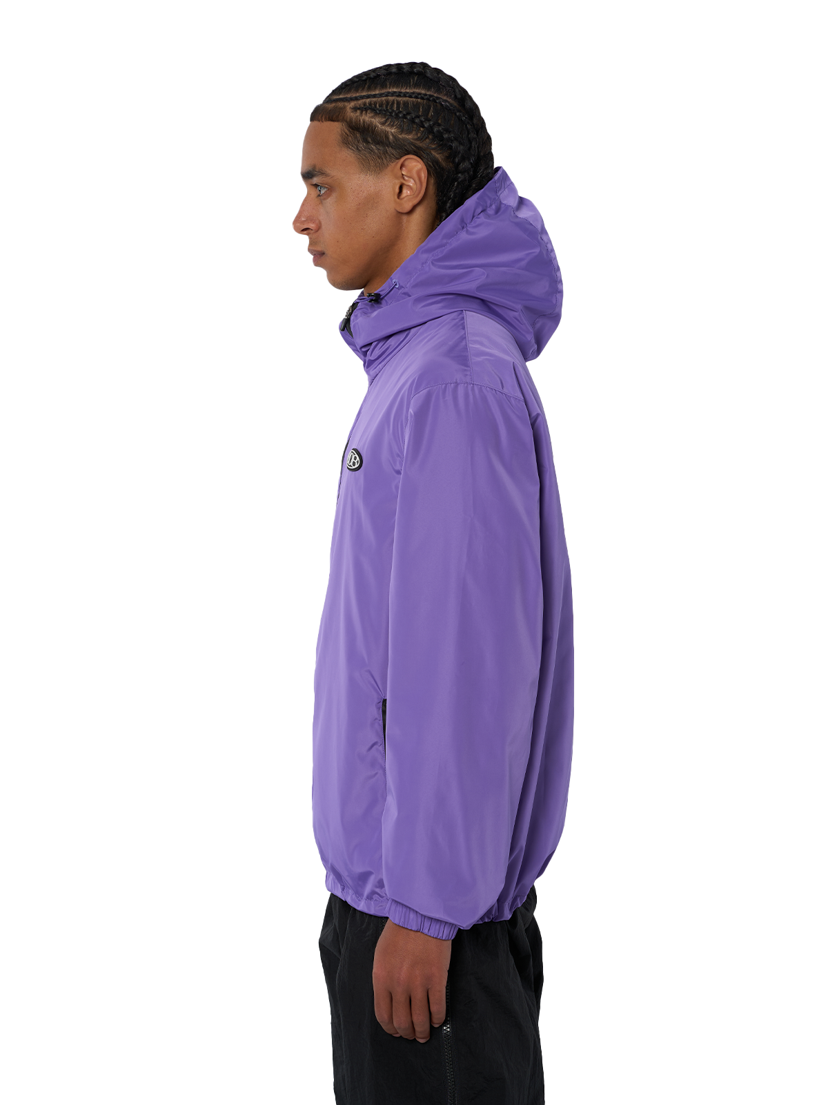 Lila Windbreaker Regenjacke Wasserfest Weißes Logo