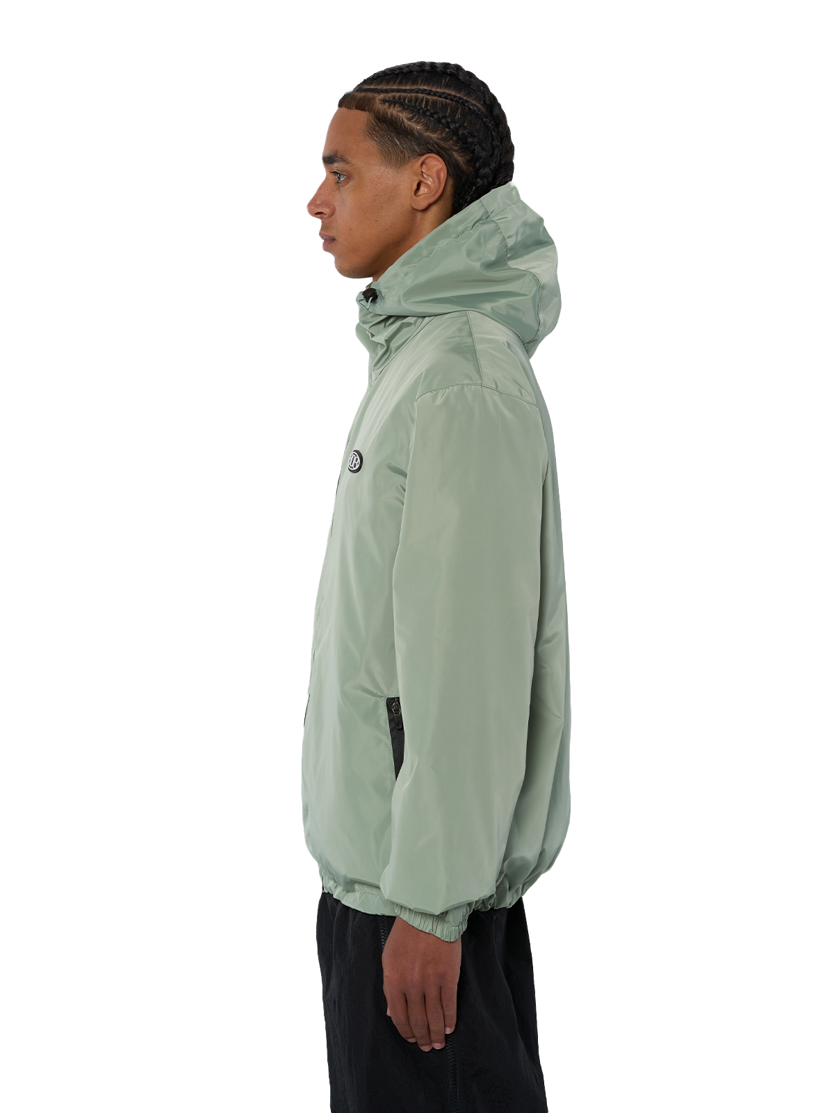 Khaki Windbreaker Regenjacke Wasserfest Weißes Logo
