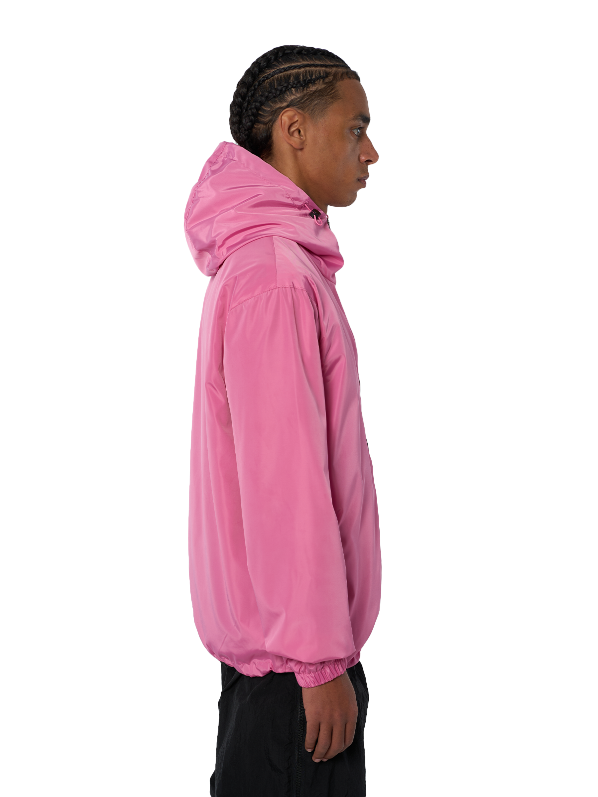 Pinker Windbreaker Regenjacke Wasserfest Weißes Logo