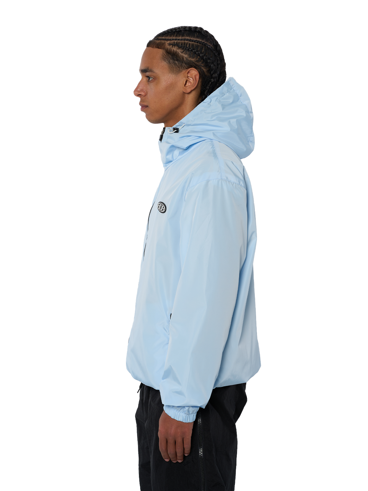 Babyblauer Windbreaker Regen Jacke Weißes Logo