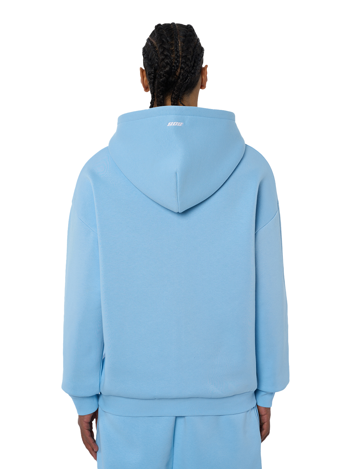 Babyblauer Zipper Reißverschluss Jacke Weißes Logo