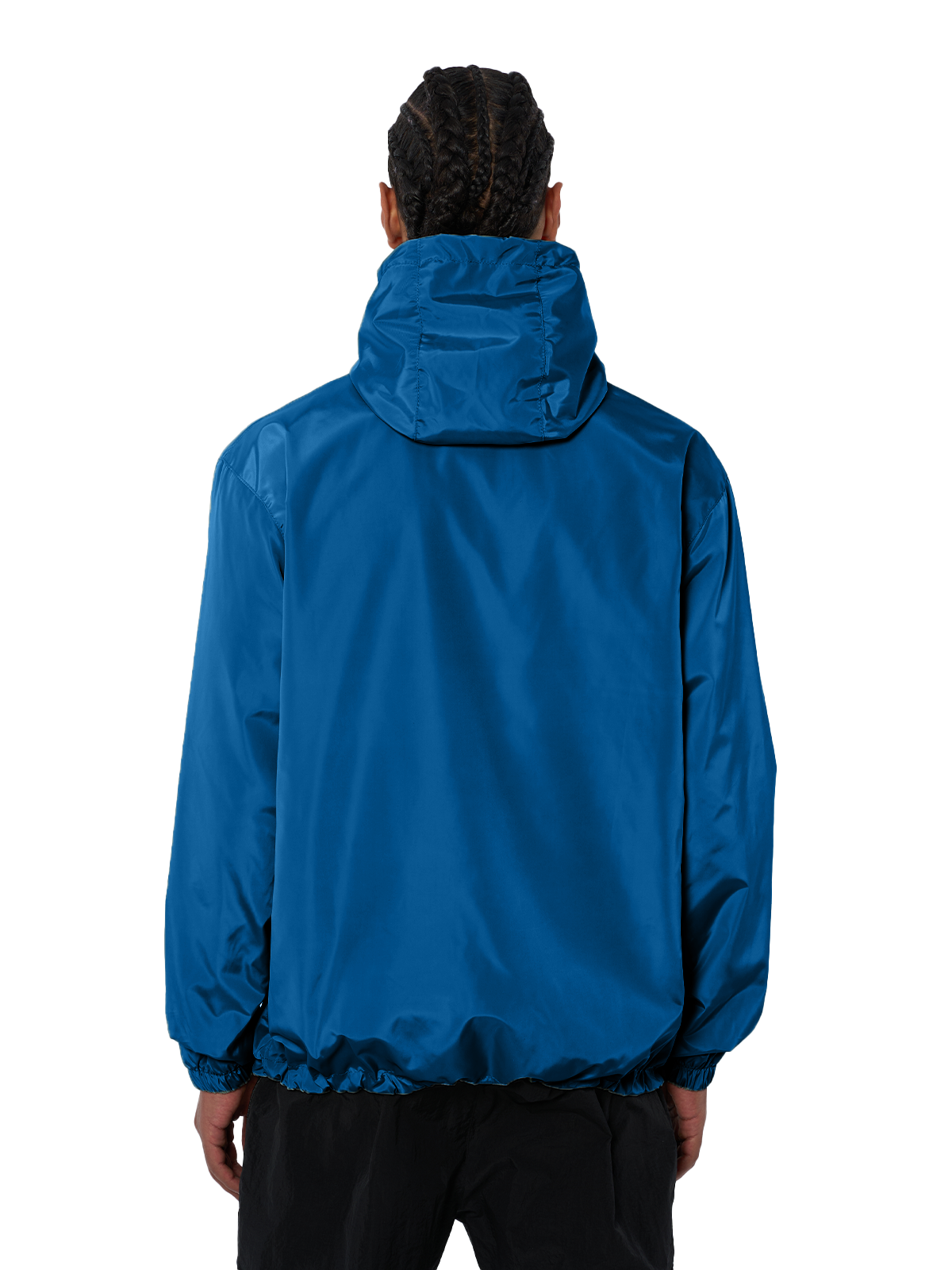 Marineblauer Windbreaker Regenjacke Wasserfest Weißes Logo