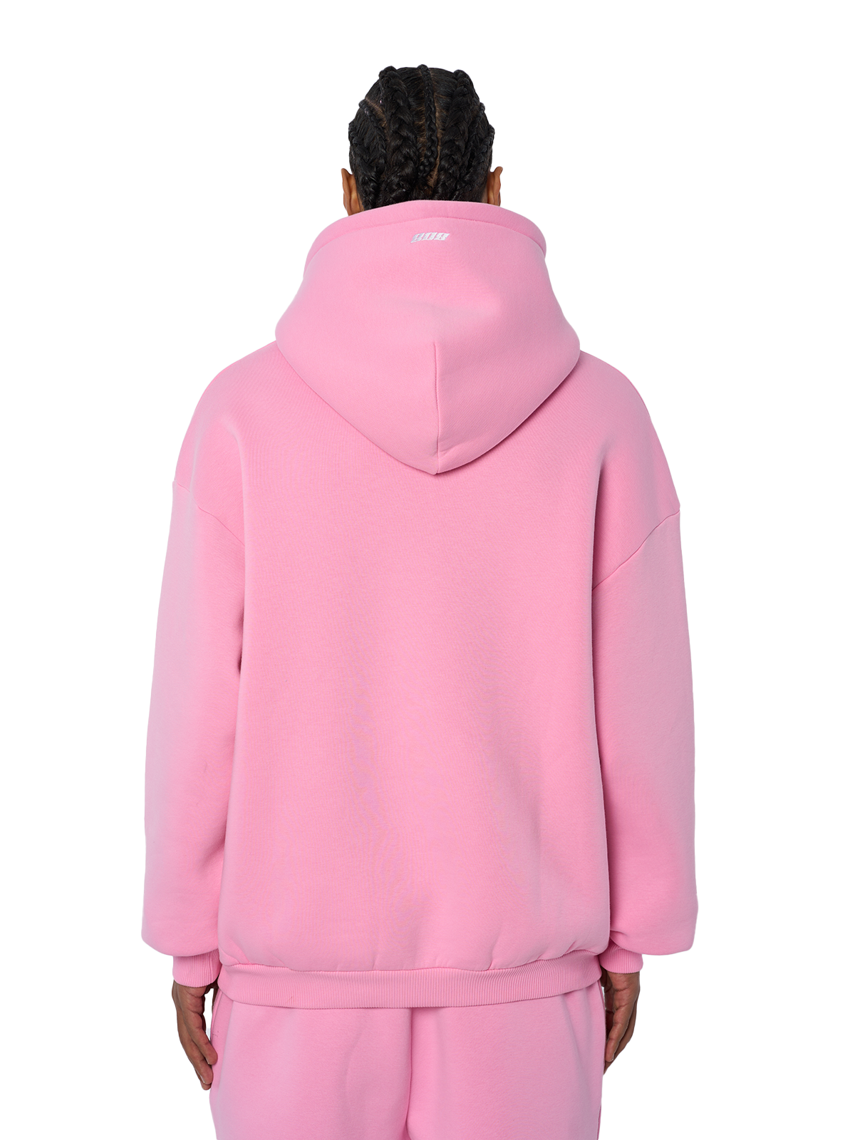 Pinker Hoodie Pullover Weißes Logo