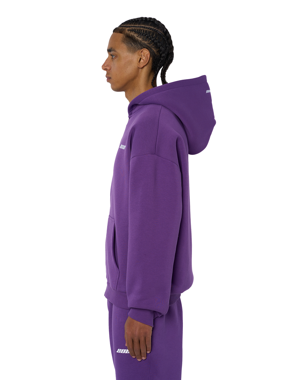 Lila Zipper Jacke Reißverschluss Weißes Logo