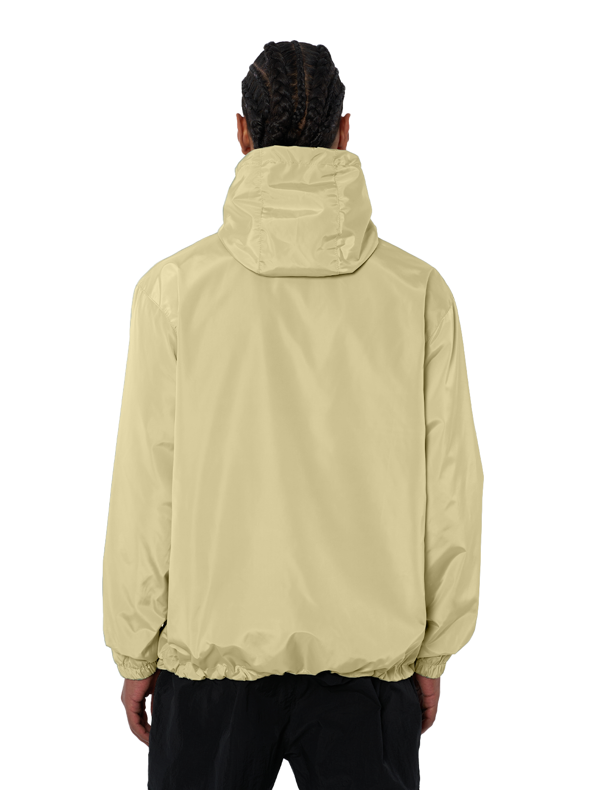 Beige Windbreaker Regenjacke Wasserfest Weißes Logo