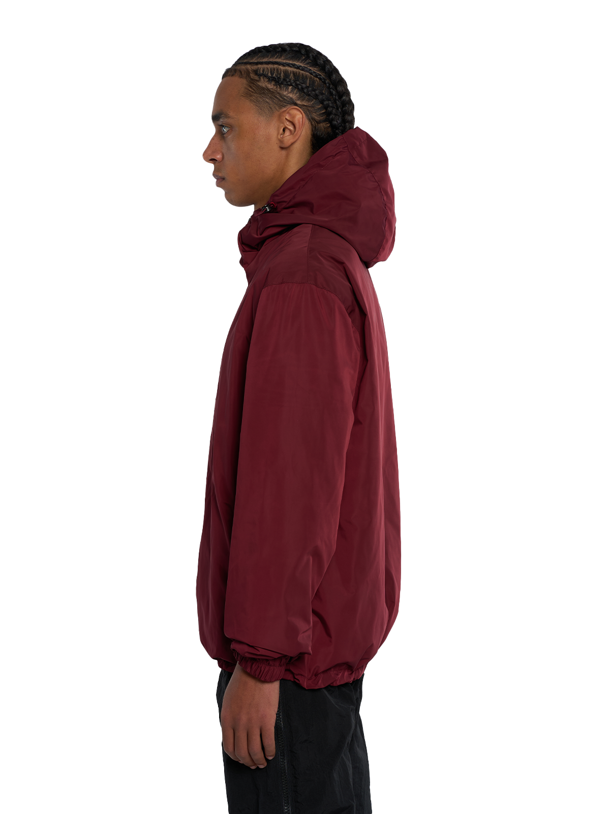 Roter Windbreaker Regenjacke Wasserfest Weißes Logo