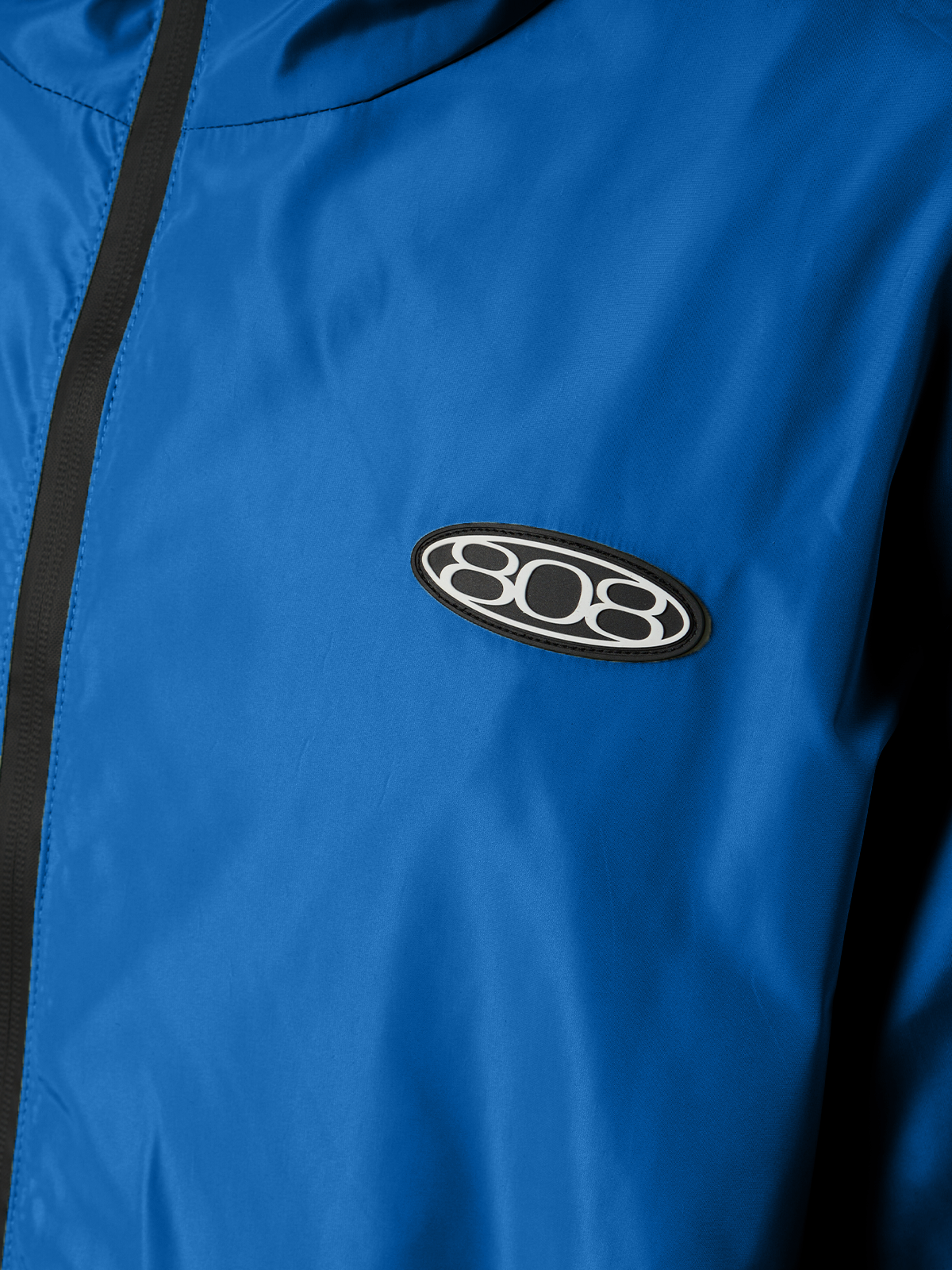 Marineblauer Windbreaker Regenjacke Wasserfest Weißes Logo
