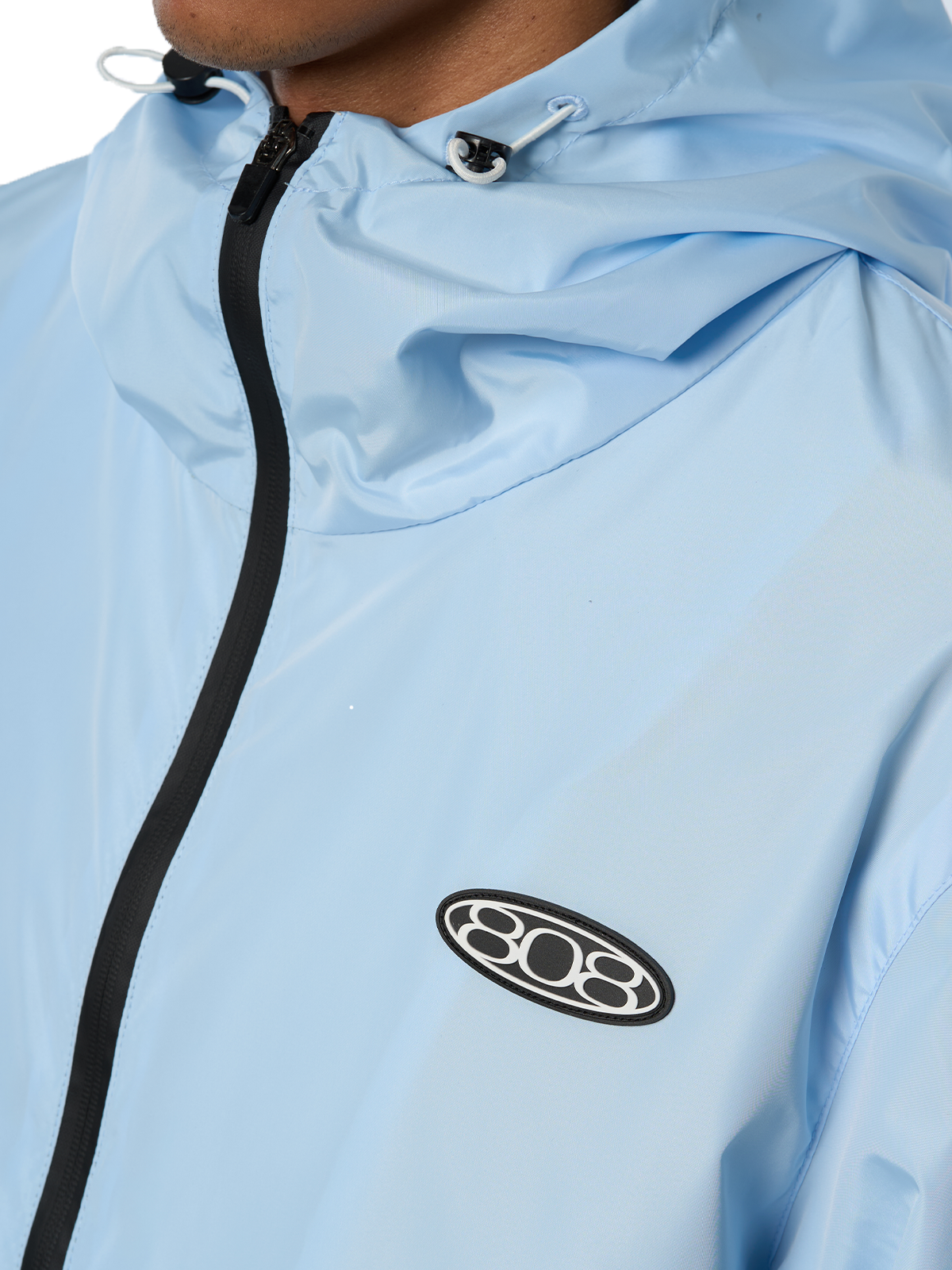 Babyblauer Windbreaker Regen Jacke Weißes Logo