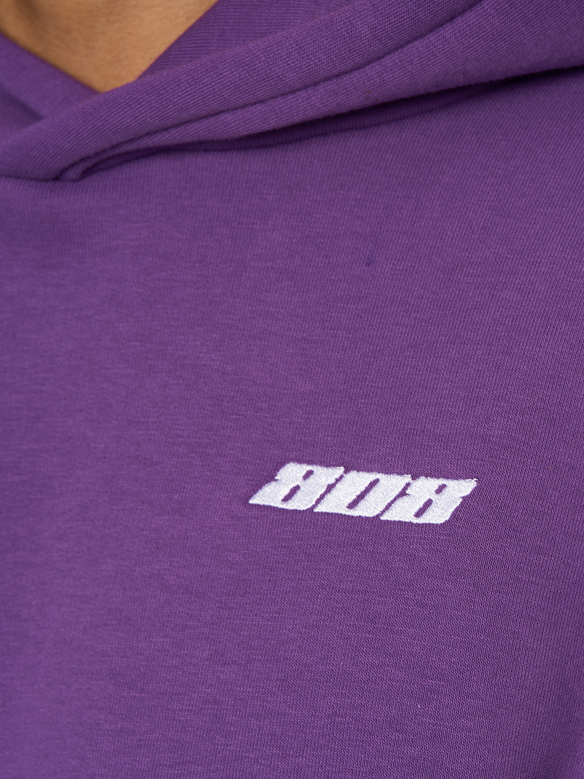 Lila Hoodie Pullover Weißes Logo