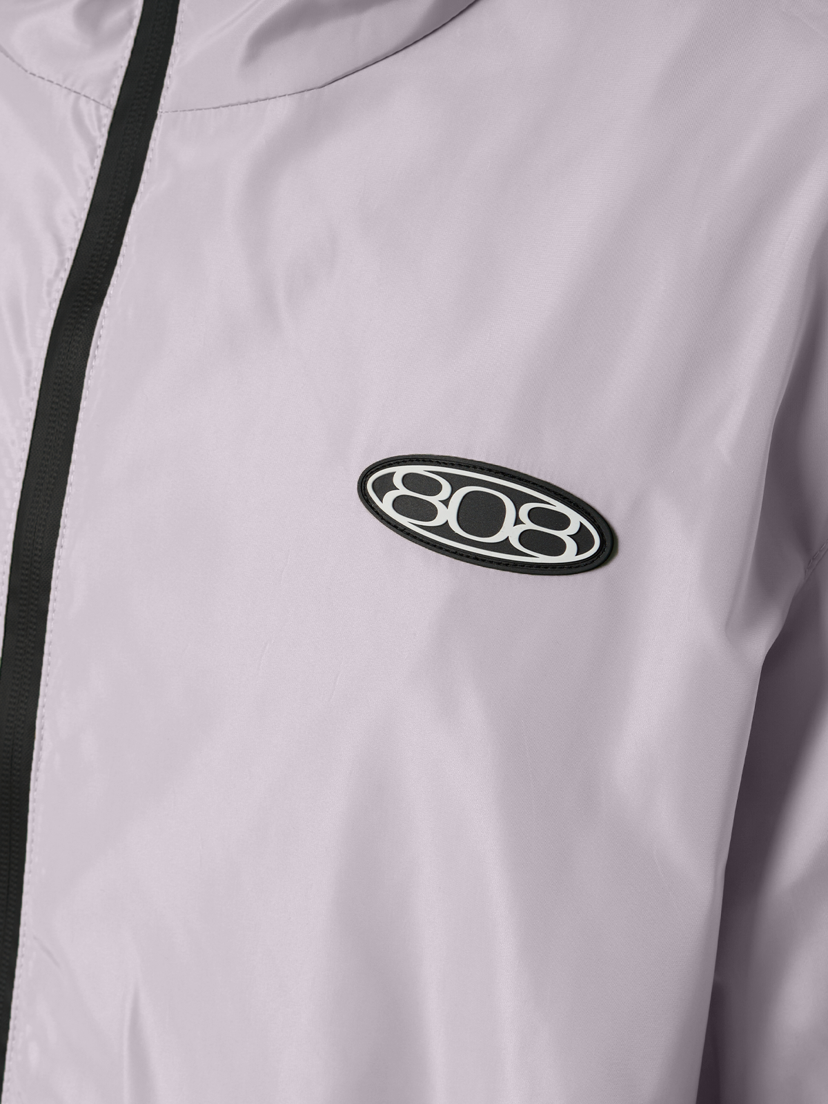 Grauer Windbreaker Regenjacke Wasserfest Weißes Logo