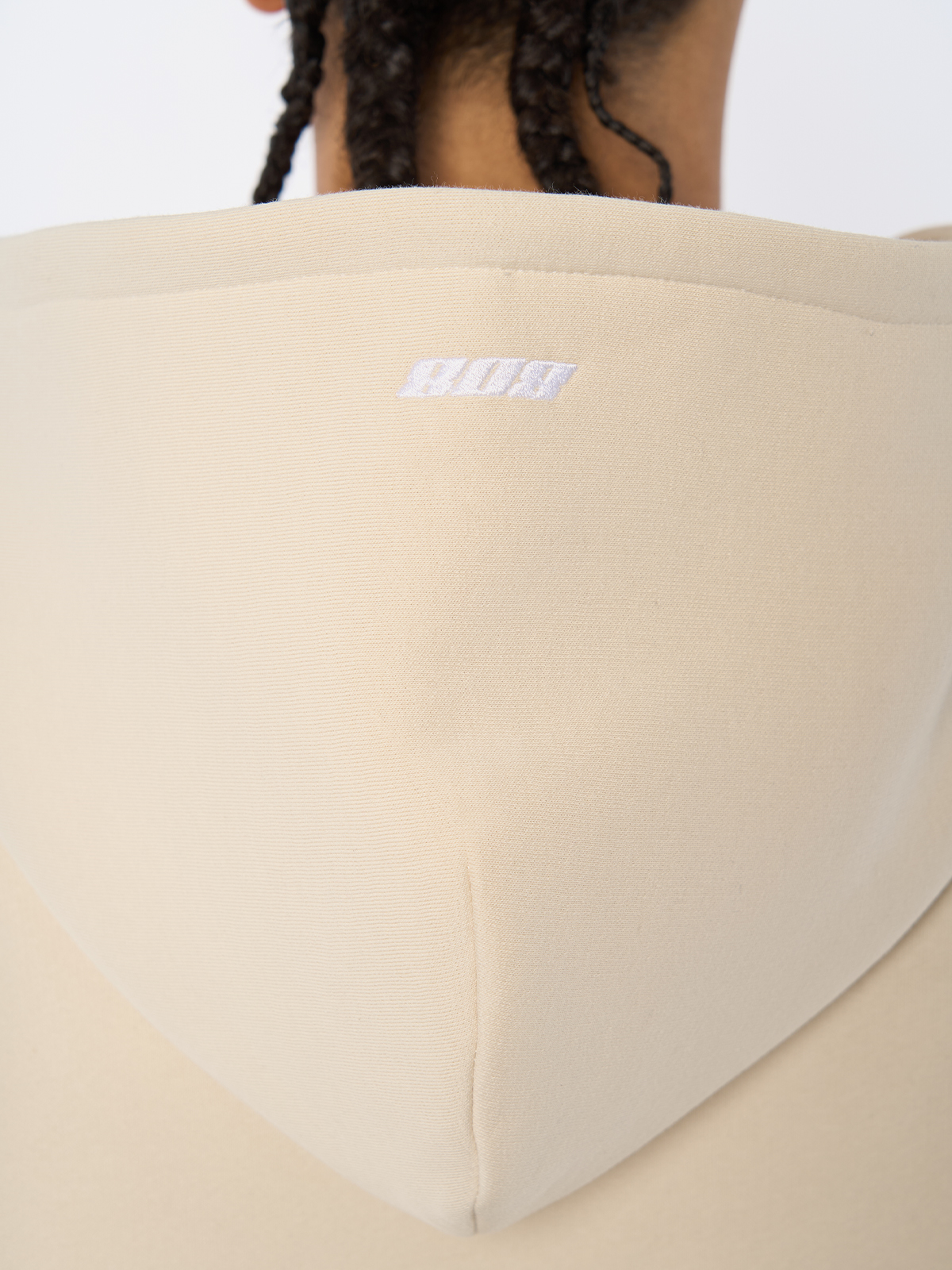 Beige Zipper Reißverschluss Jacke Weißes Logo