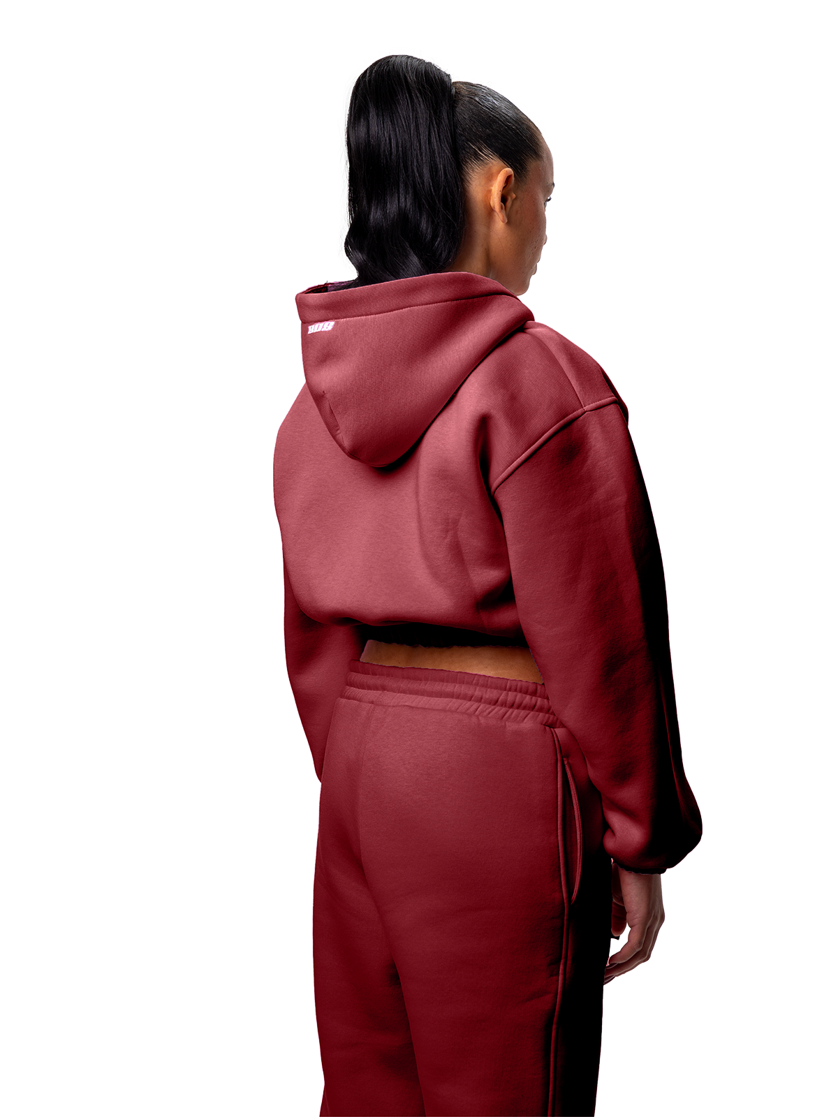 Roter Zipper Kurz Bauchfrei Weißes Logo