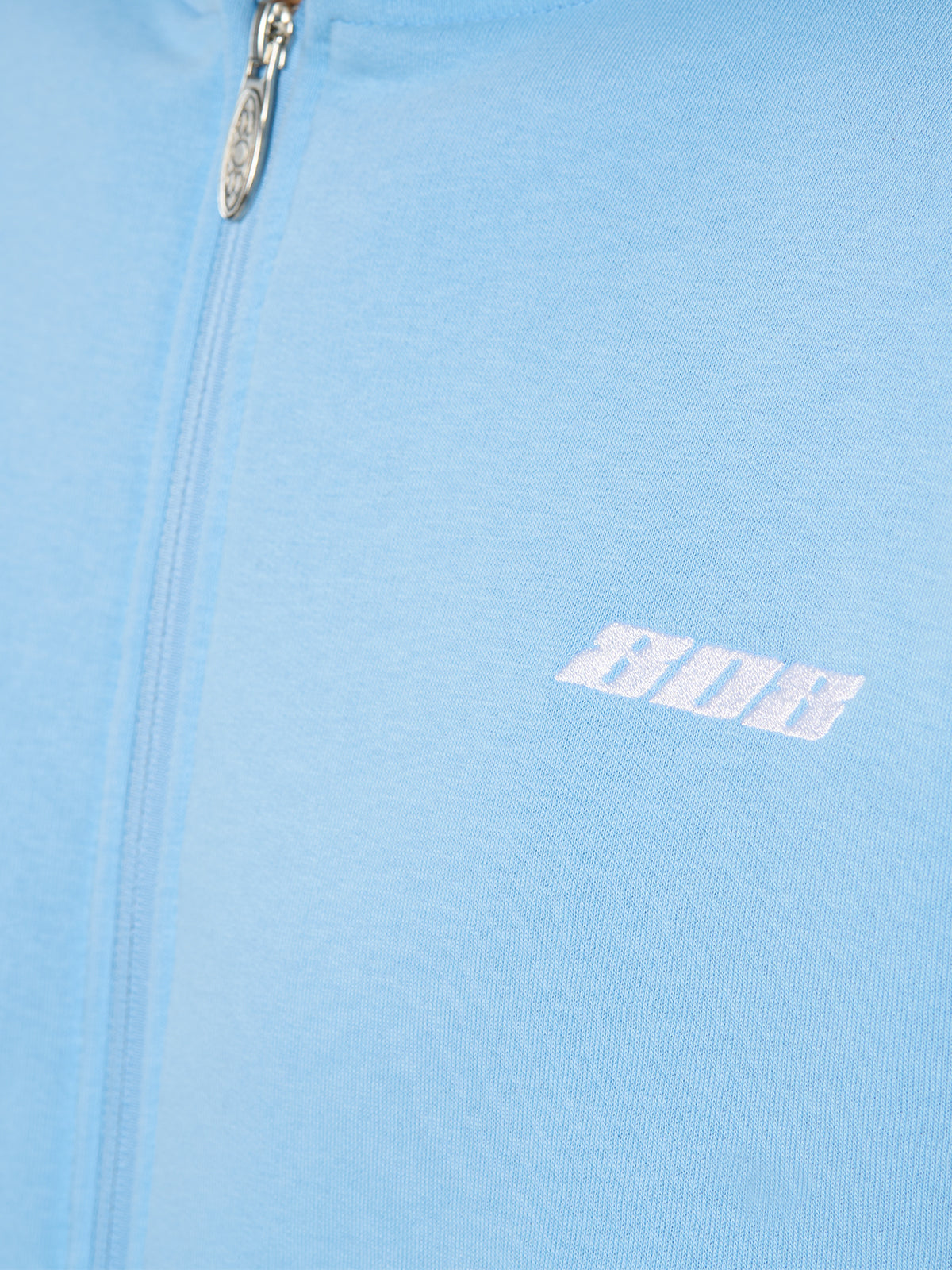 Babyblauer Zipper Reißverschluss Jacke Weißes Logo