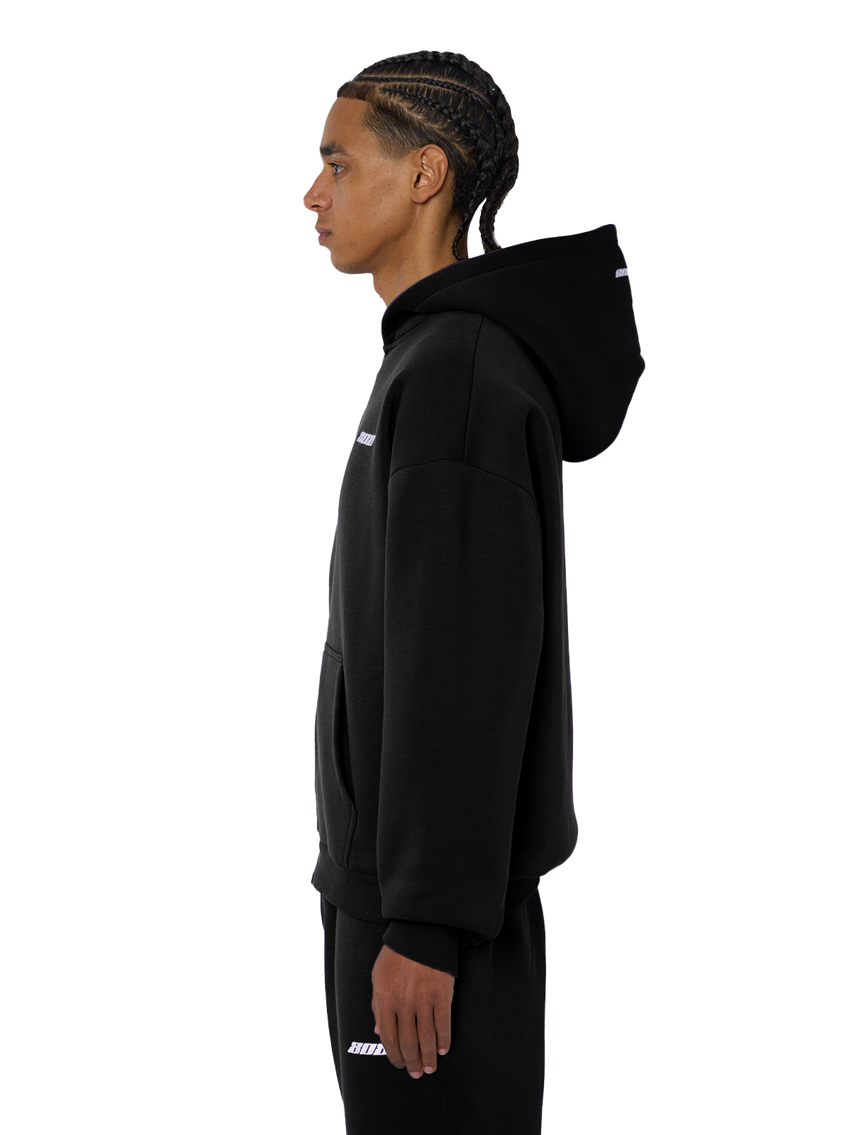 Schwarze Zipper Reißverschluss Jacke Weißes Logo