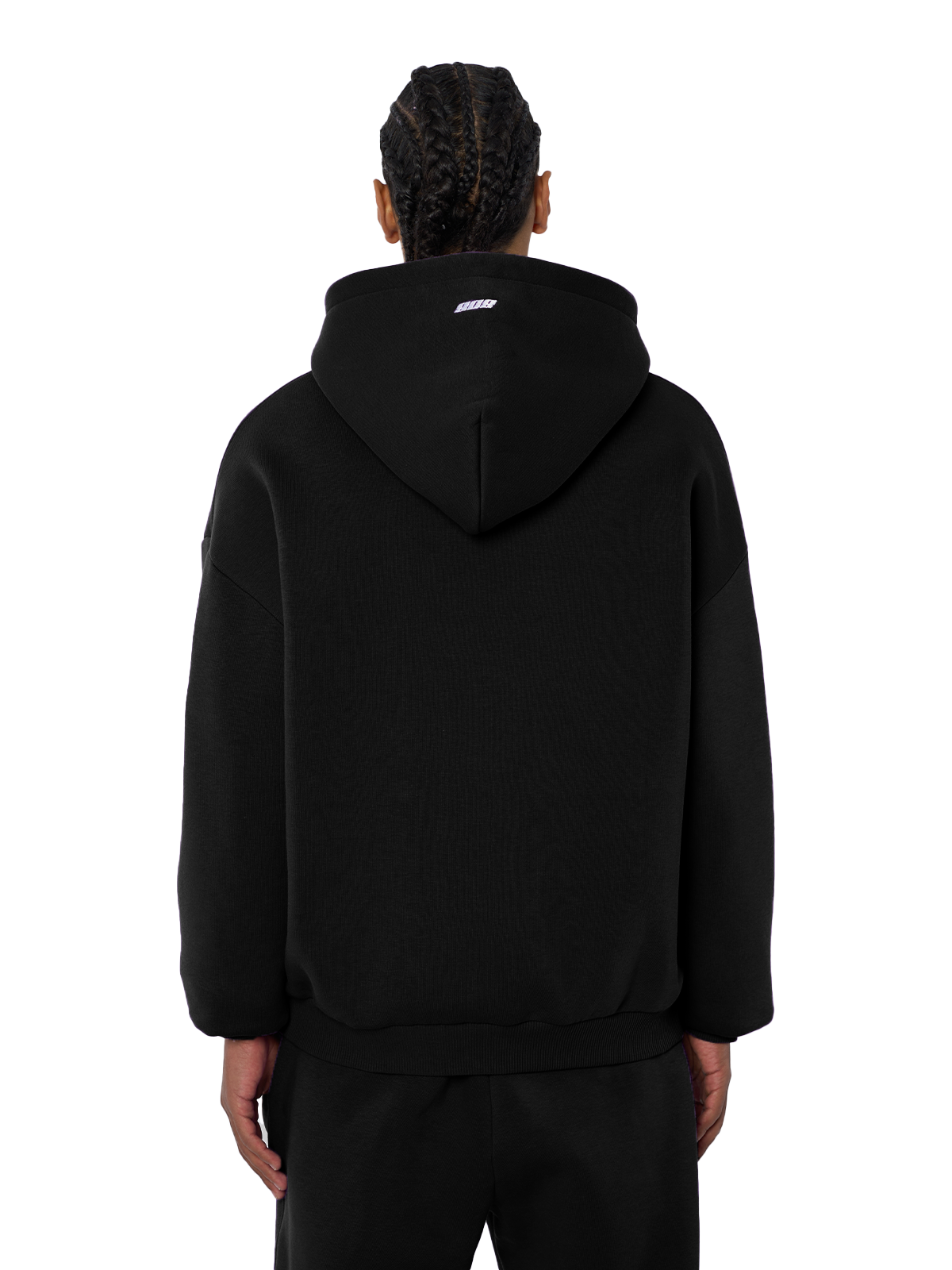 Schwarze Zipper Reißverschluss Jacke Weißes Logo