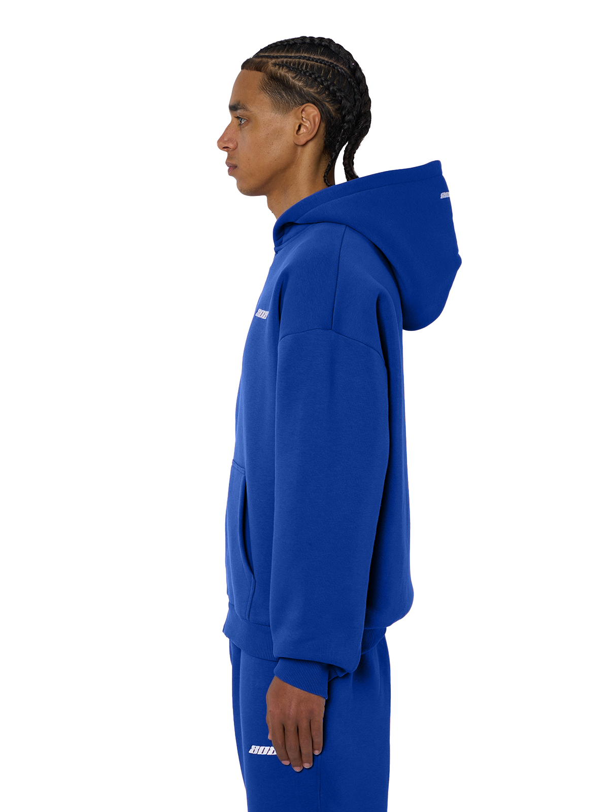 Royal Blauer Zipper Reißverschluss Jacke Weißes Logo