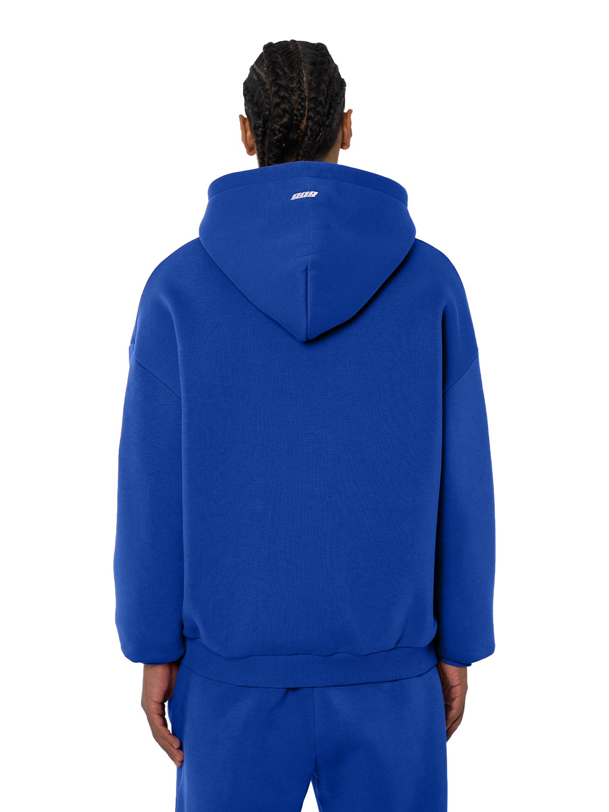 Royal Blauer Zipper Reißverschluss Jacke Weißes Logo