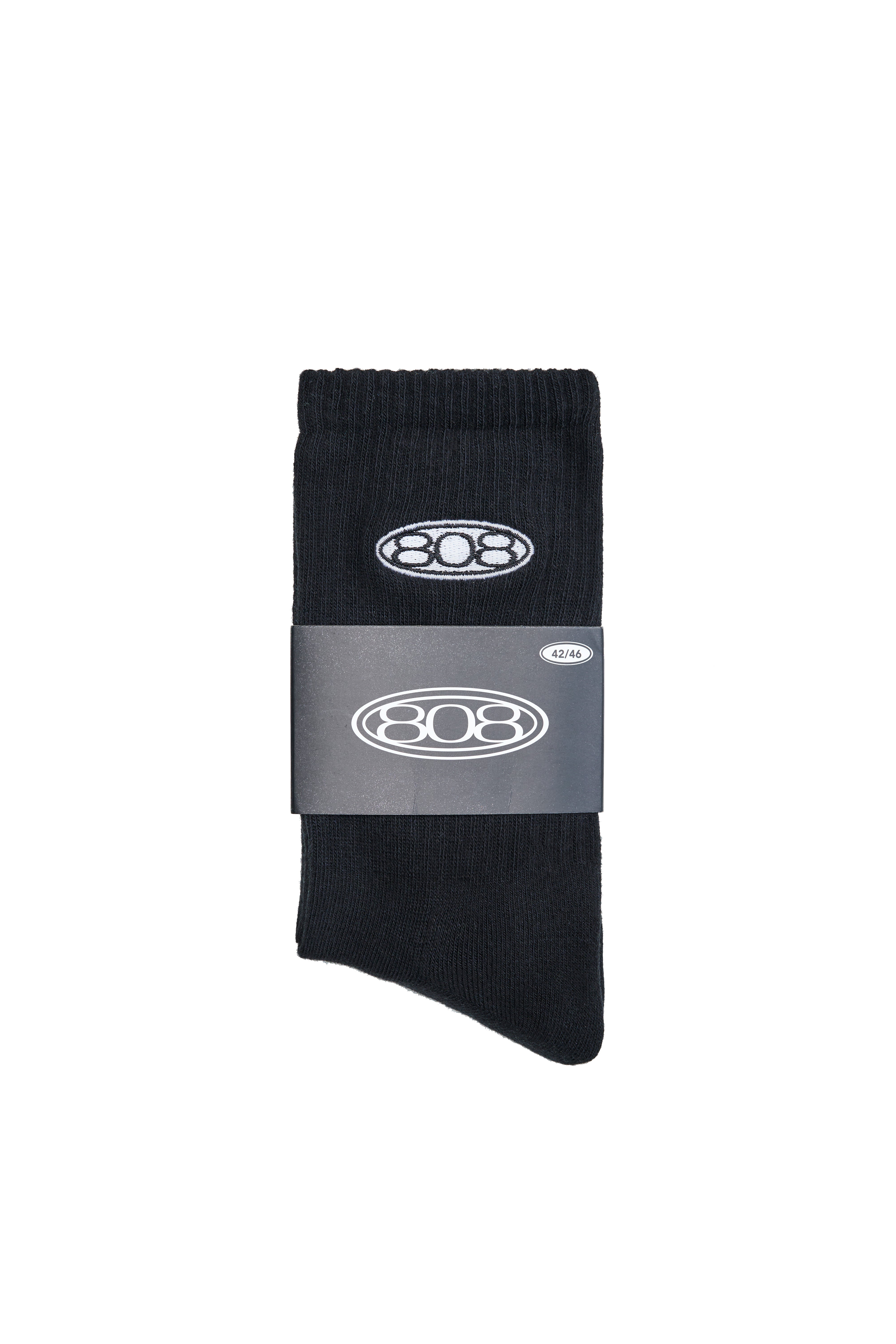 Schwarz Lange Socken Weißes Logo 