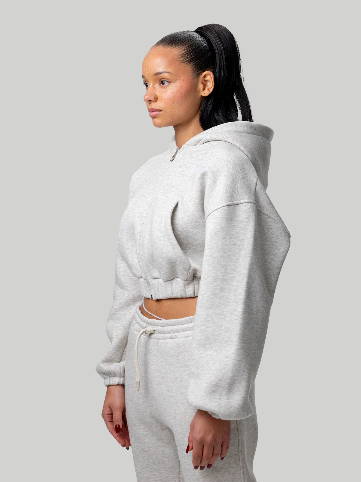 808 Cropped Zipper Grey Melage-thumbmail-3