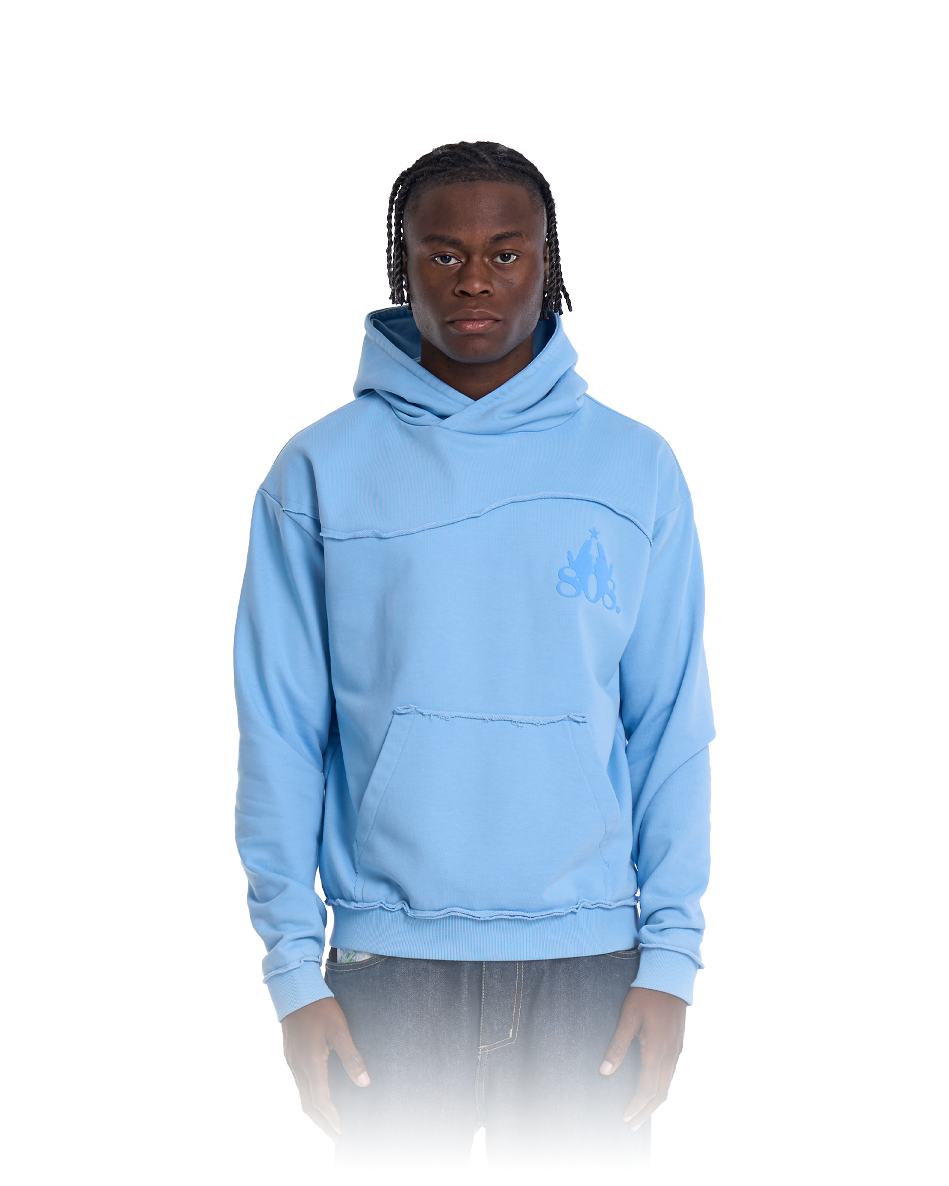 Destroyed Hoodie Babyblue