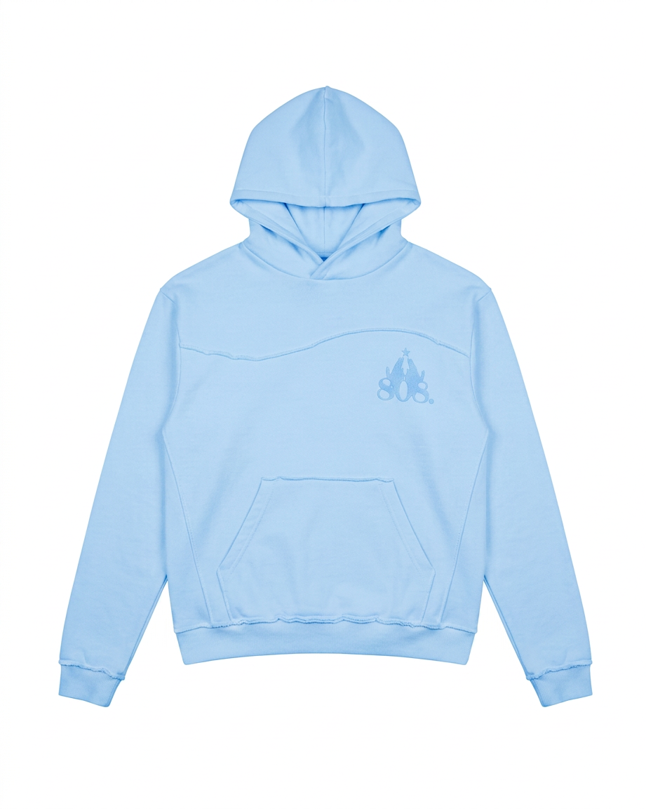 Ripped Hoodie Sky Blue