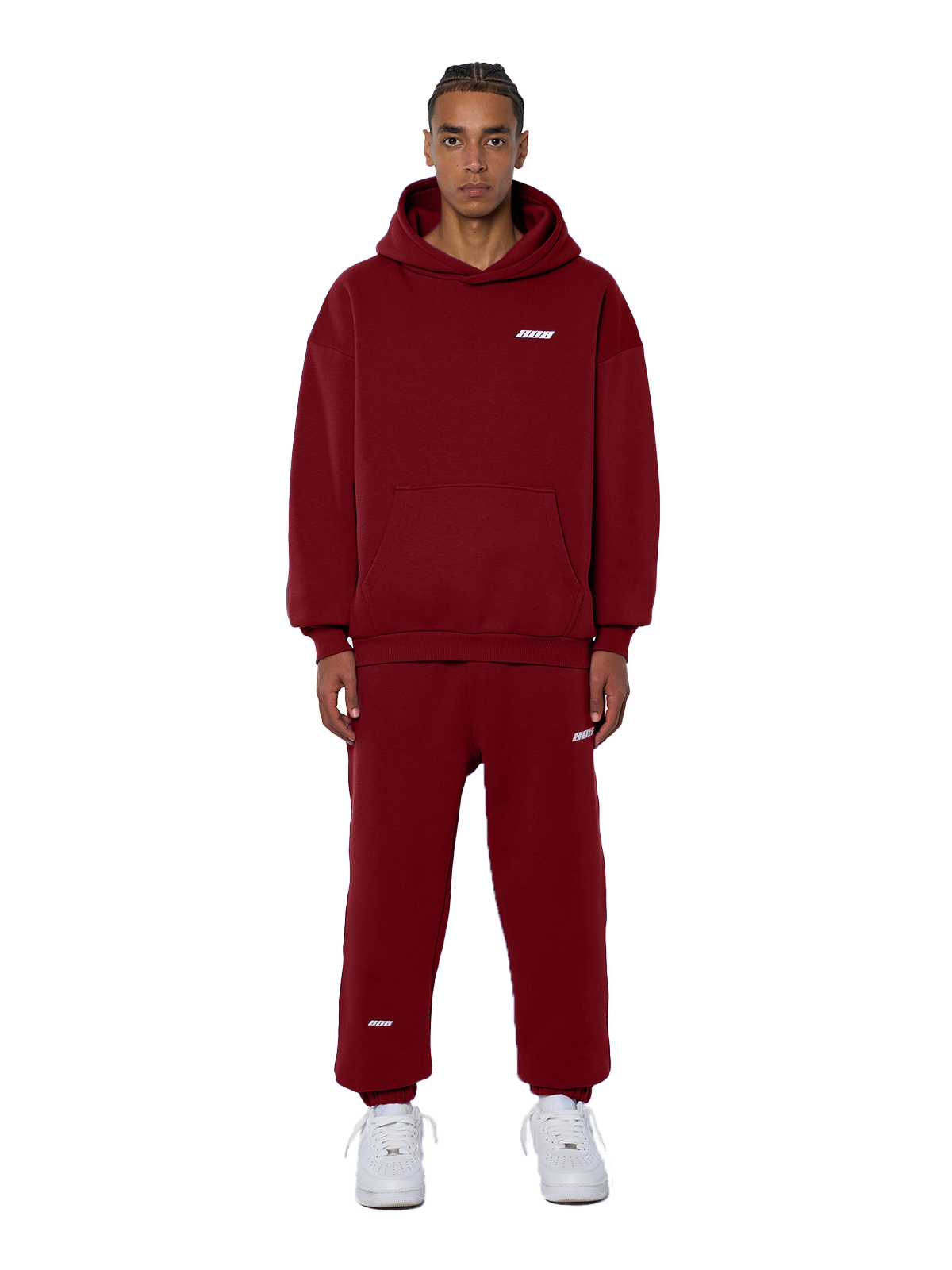 Basic Hoodie Wine Red