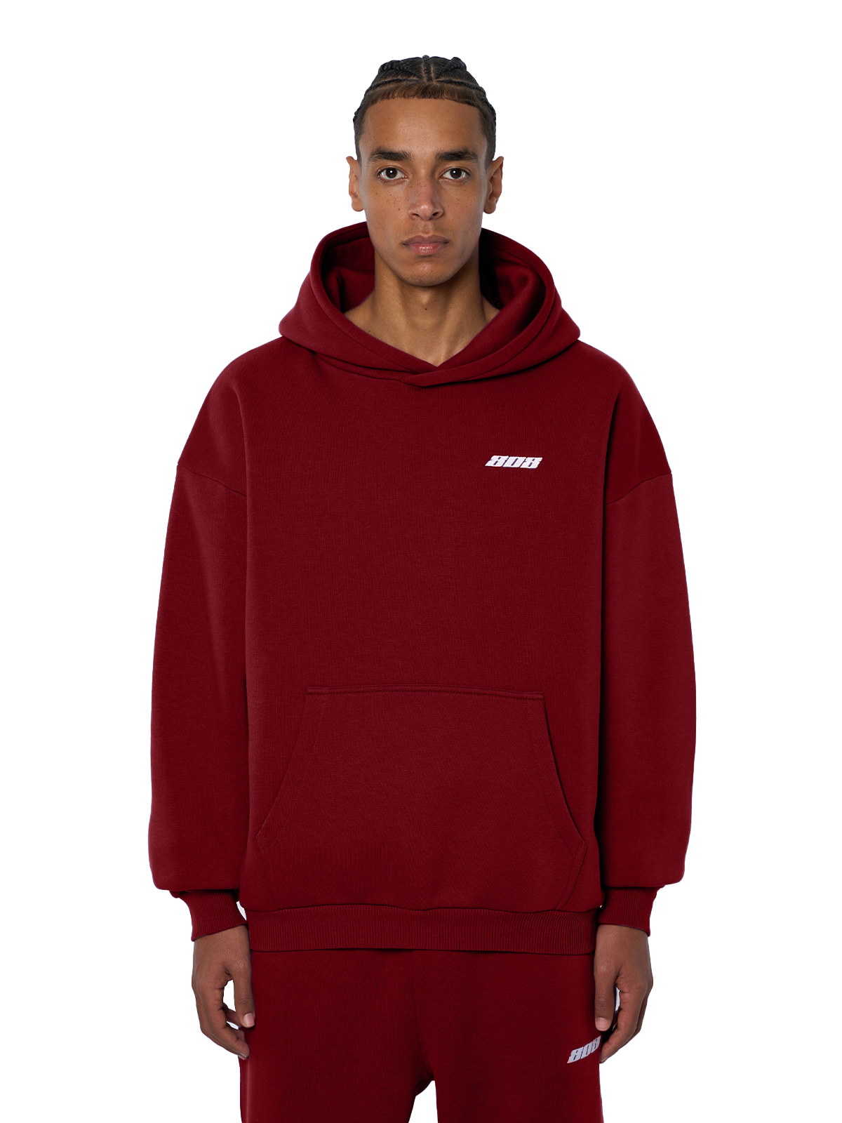 Basic Hoodie Wine Red