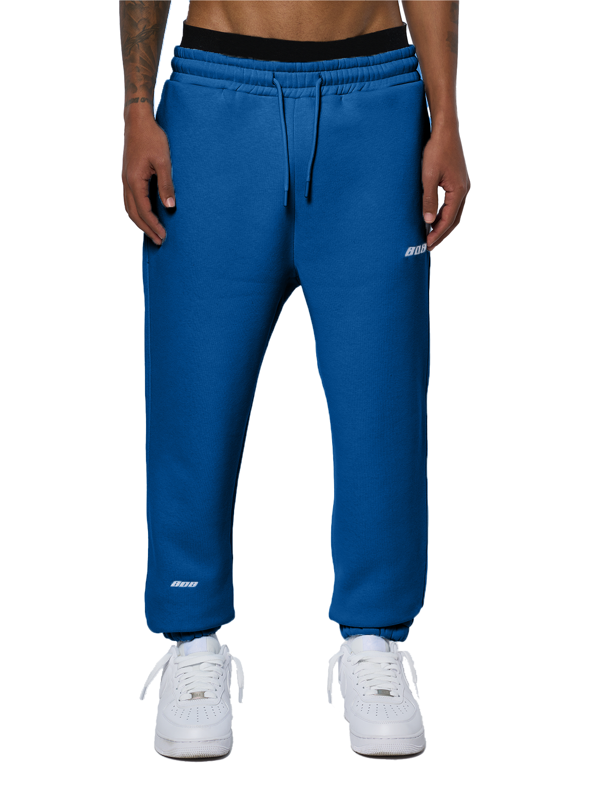 Marineblaue Pants Jogger Jogginghose Weißes Logo