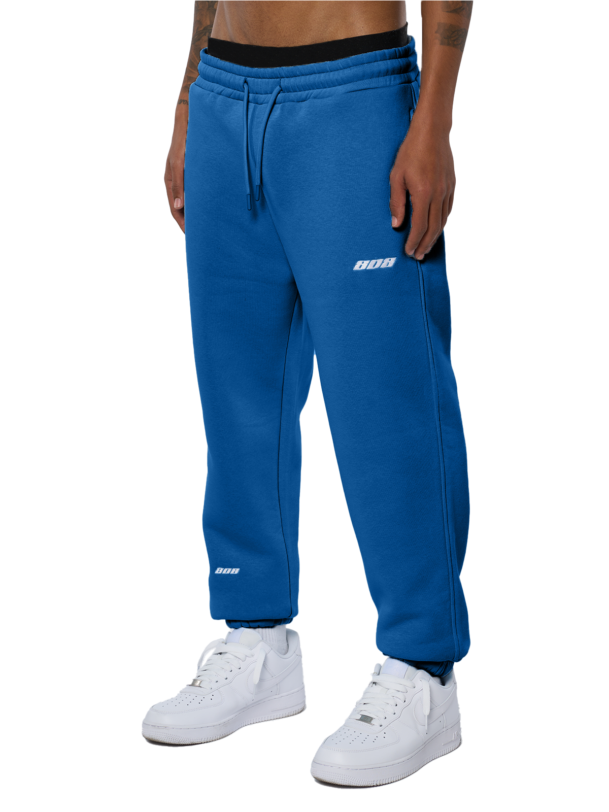 Marineblaue Pants Jogger Jogginghose Weißes Logo