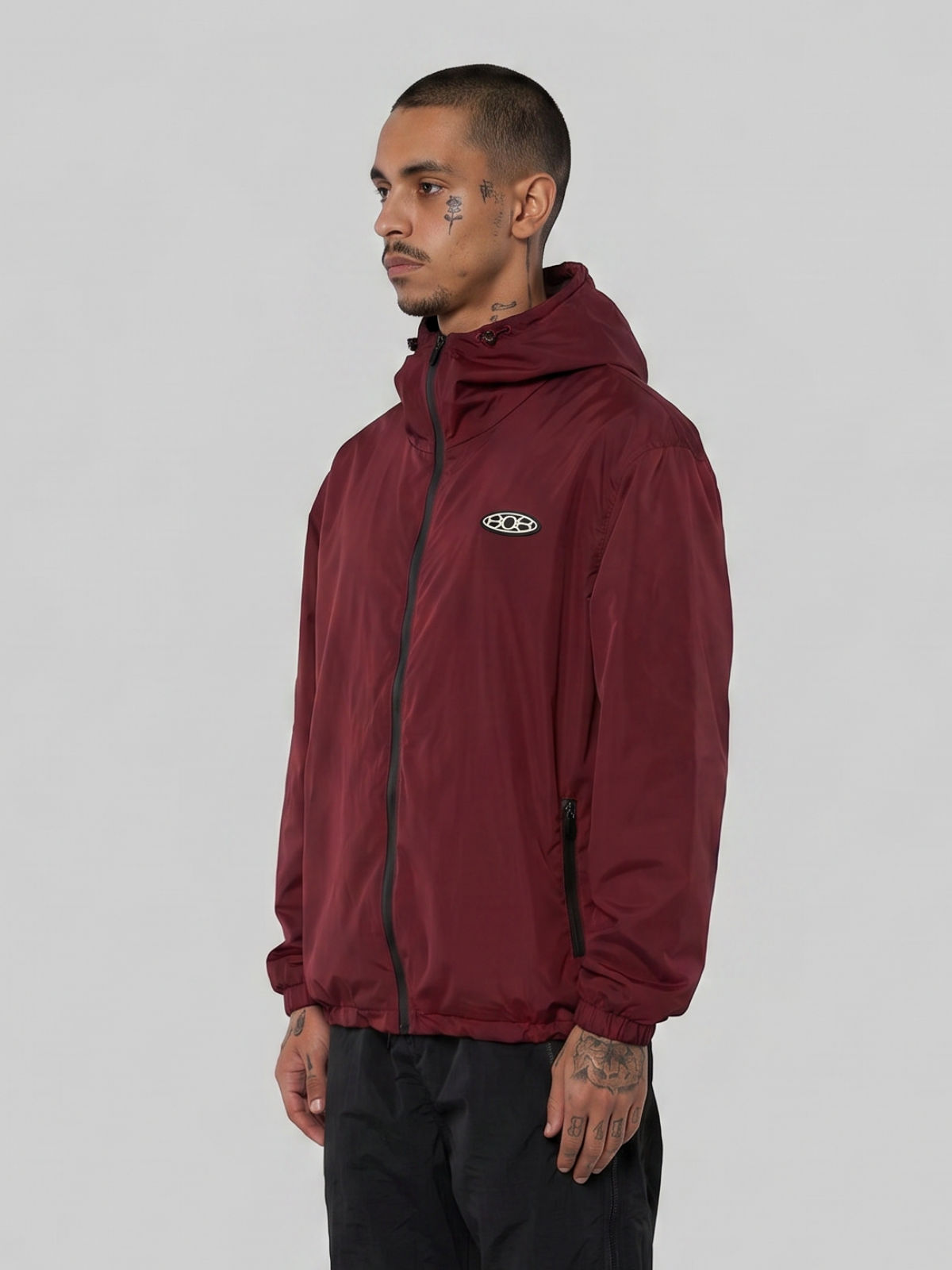 Windbreaker Jacket Wine Red-thumbmail-3
