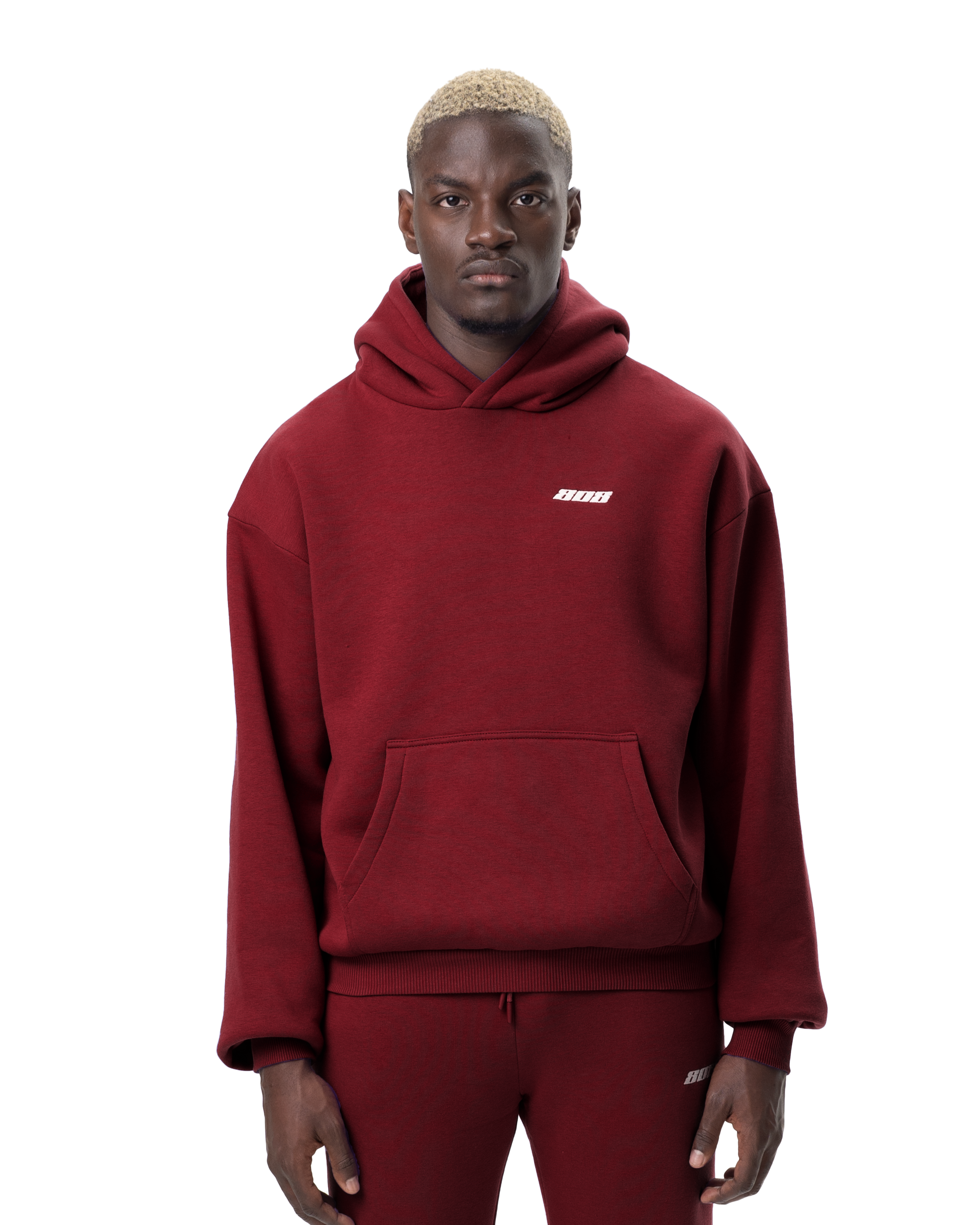 Basic Hoodie Wine Red