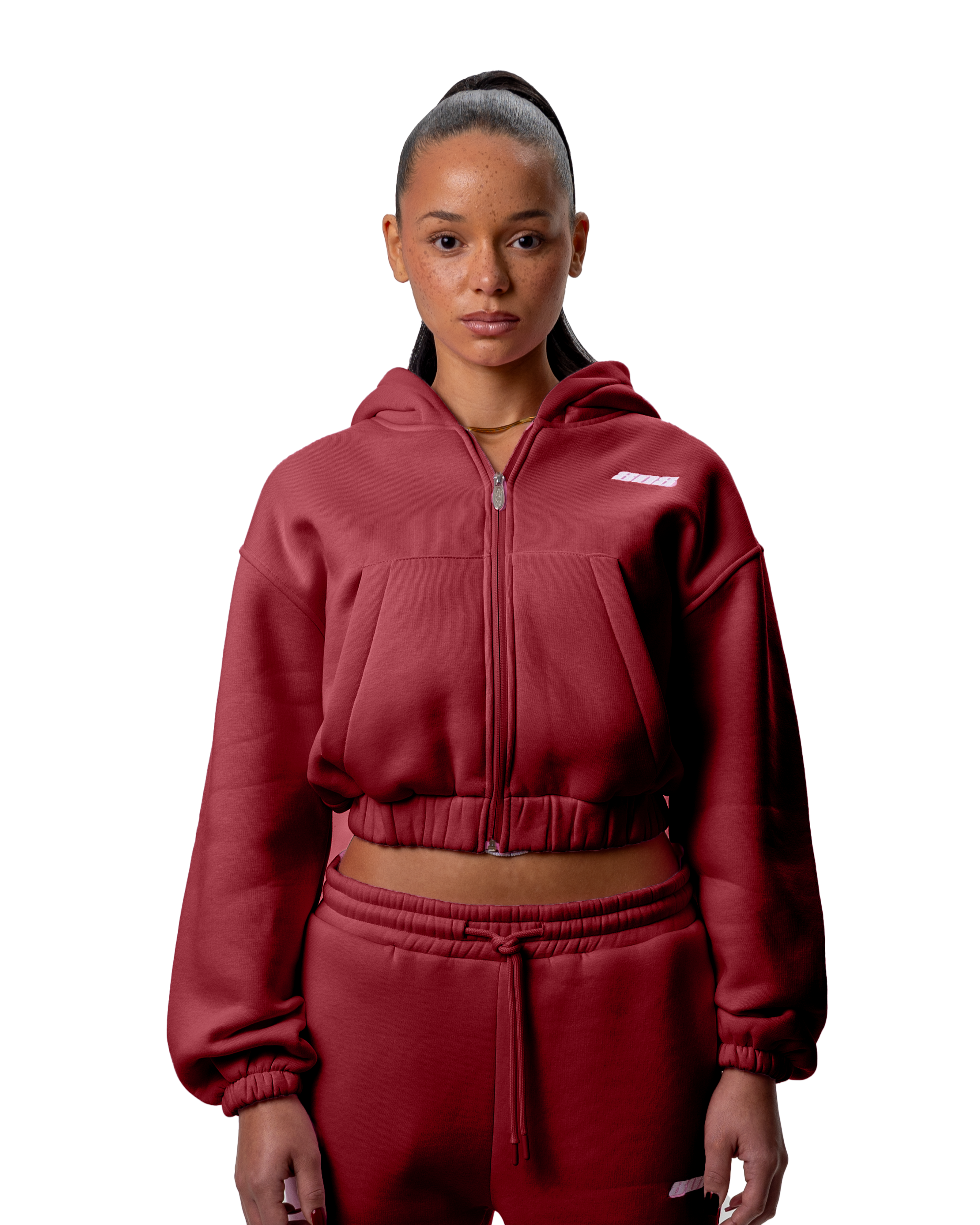 Zipper Women Wine Red