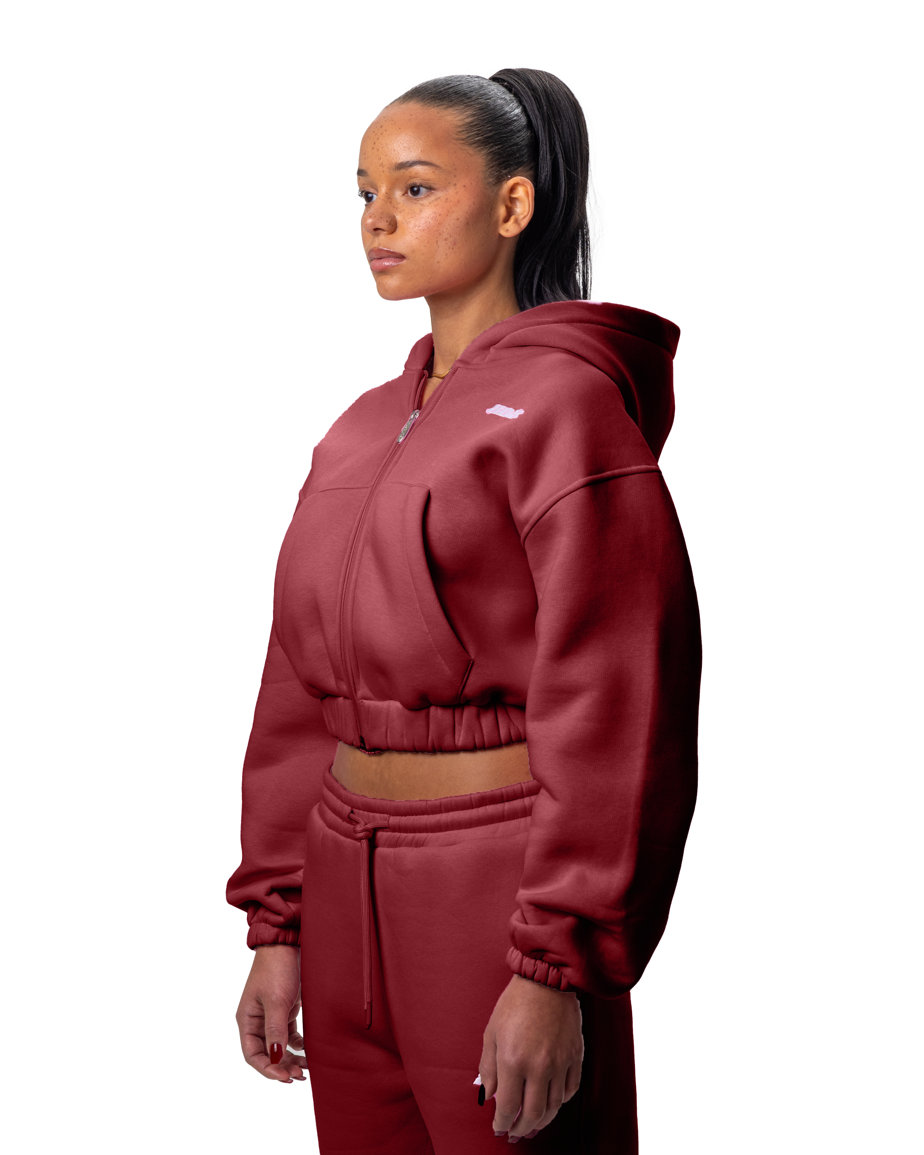 Zipper Women Wine Red