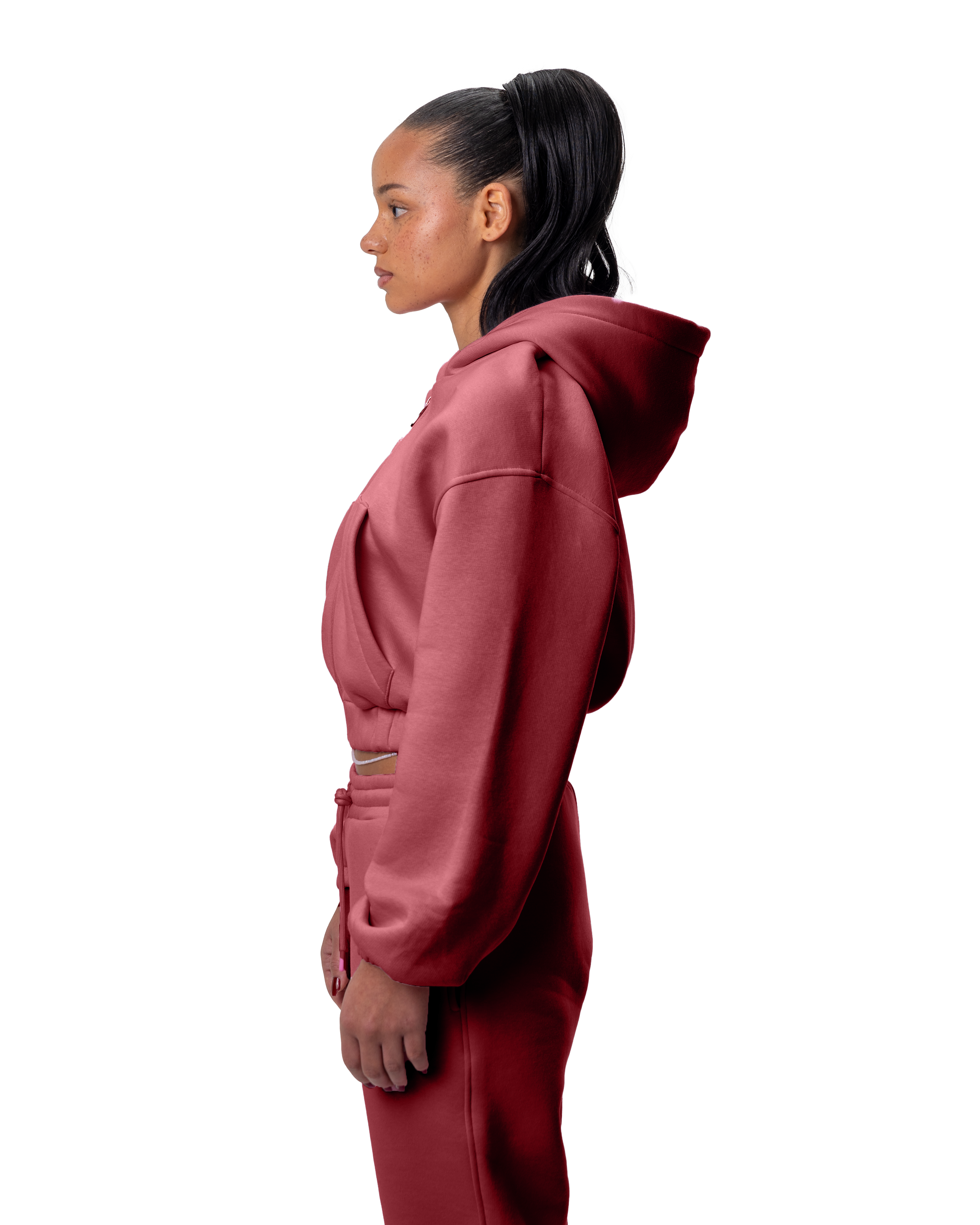 Zipper Women Wine Red