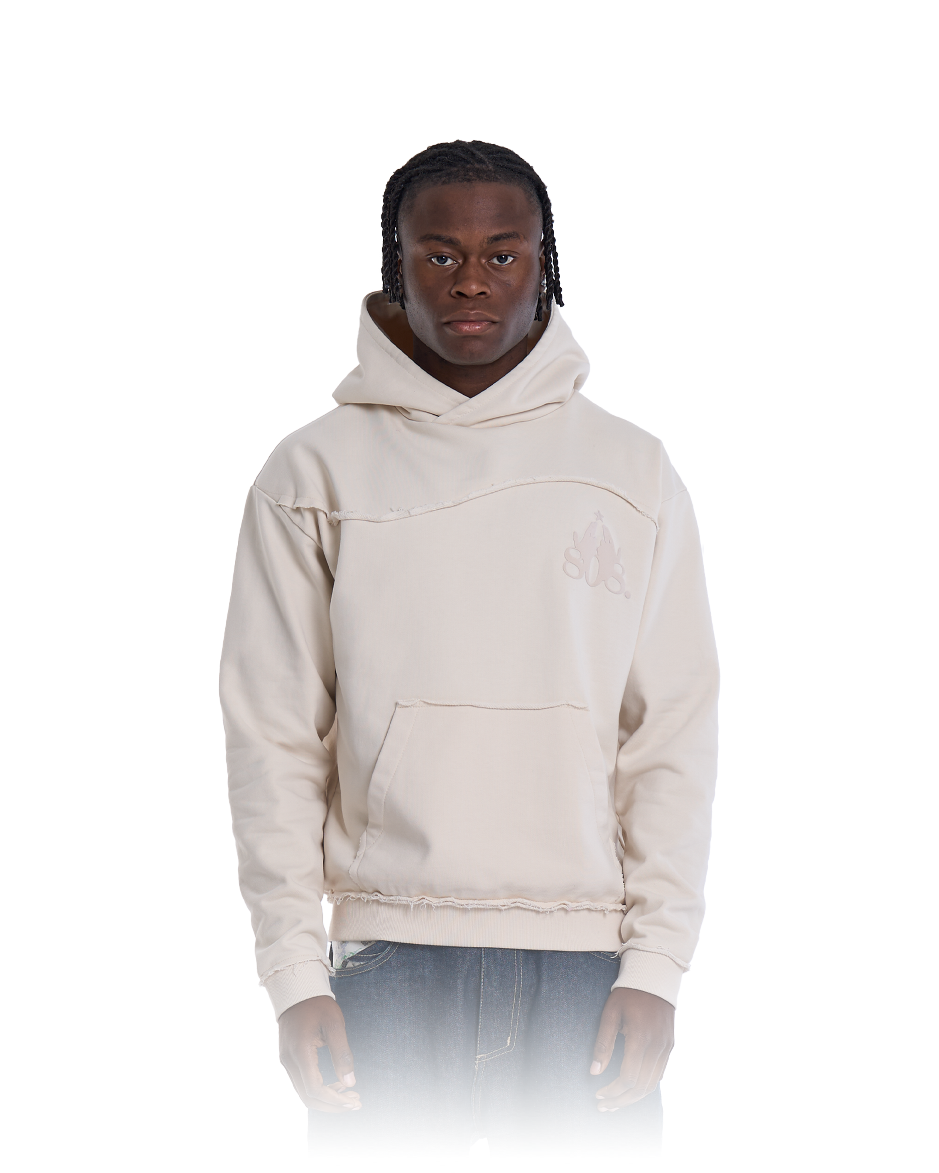 Destroyed Hoodie Beige