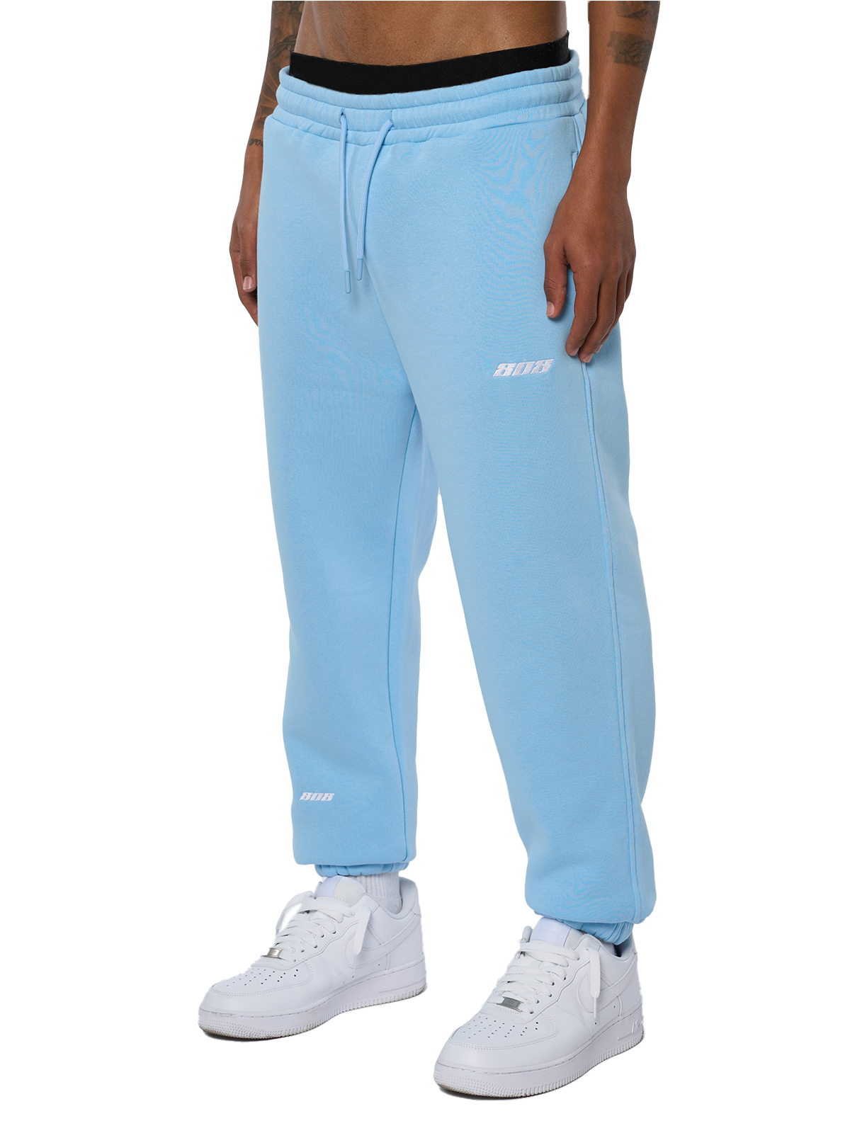 Babyblau Pants Jogger Weißes Logo