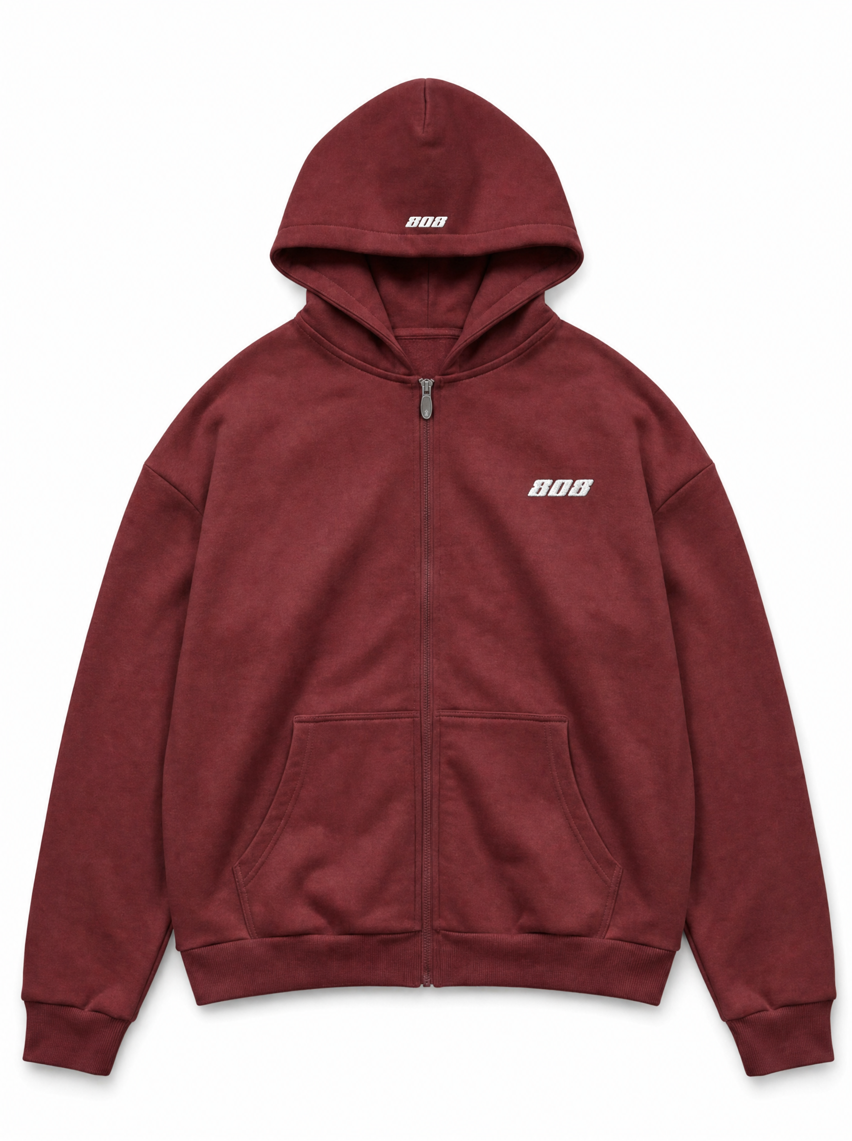 808 Zipper Wine Red