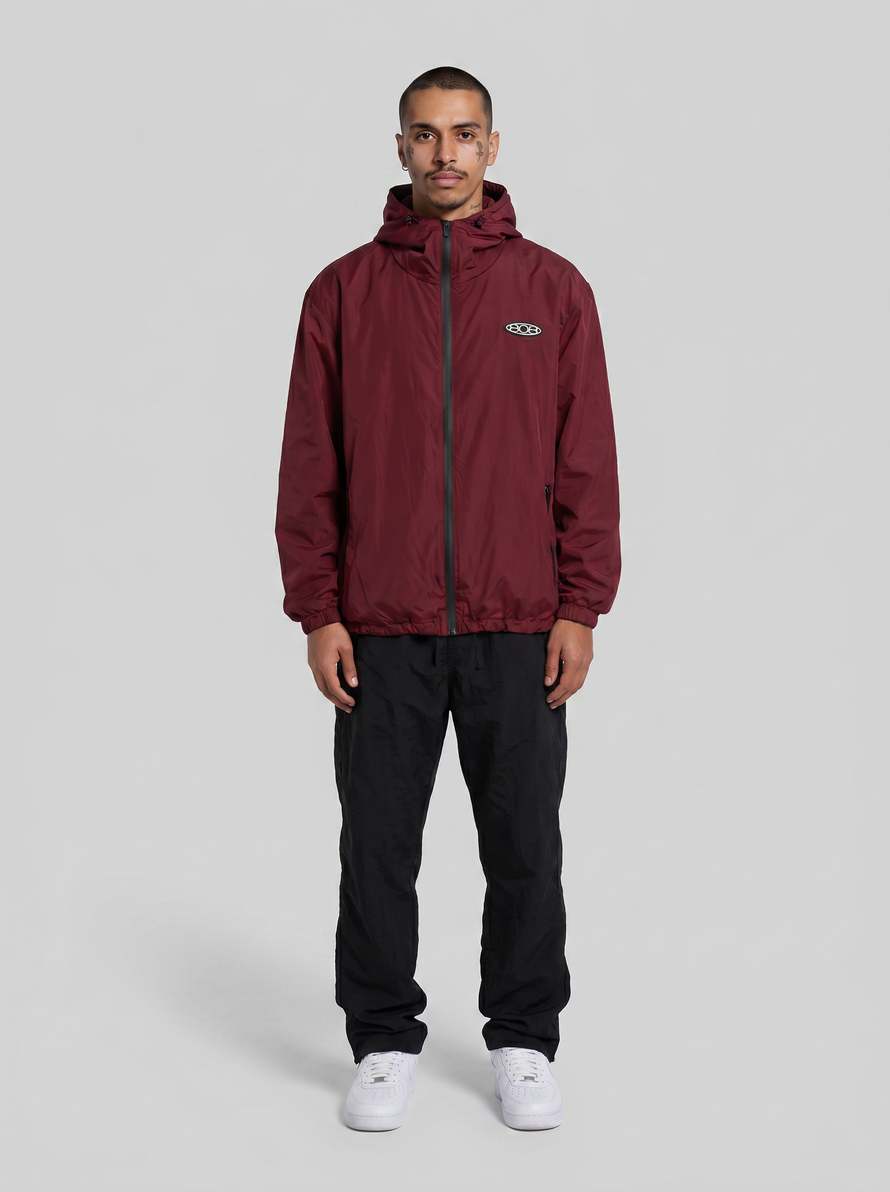 Windbreaker Jacket Wine Red-thumbmail-4